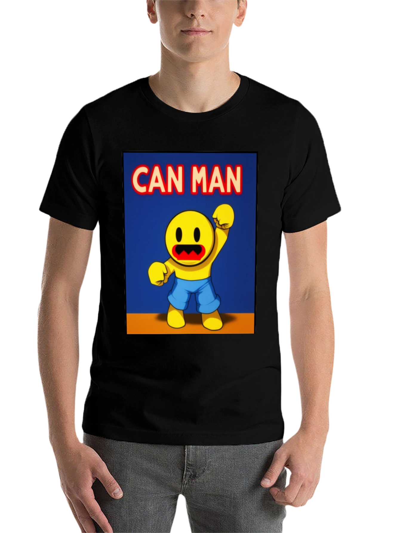 Black Can Man Graphic Tee - Black Cotton Blend view 7