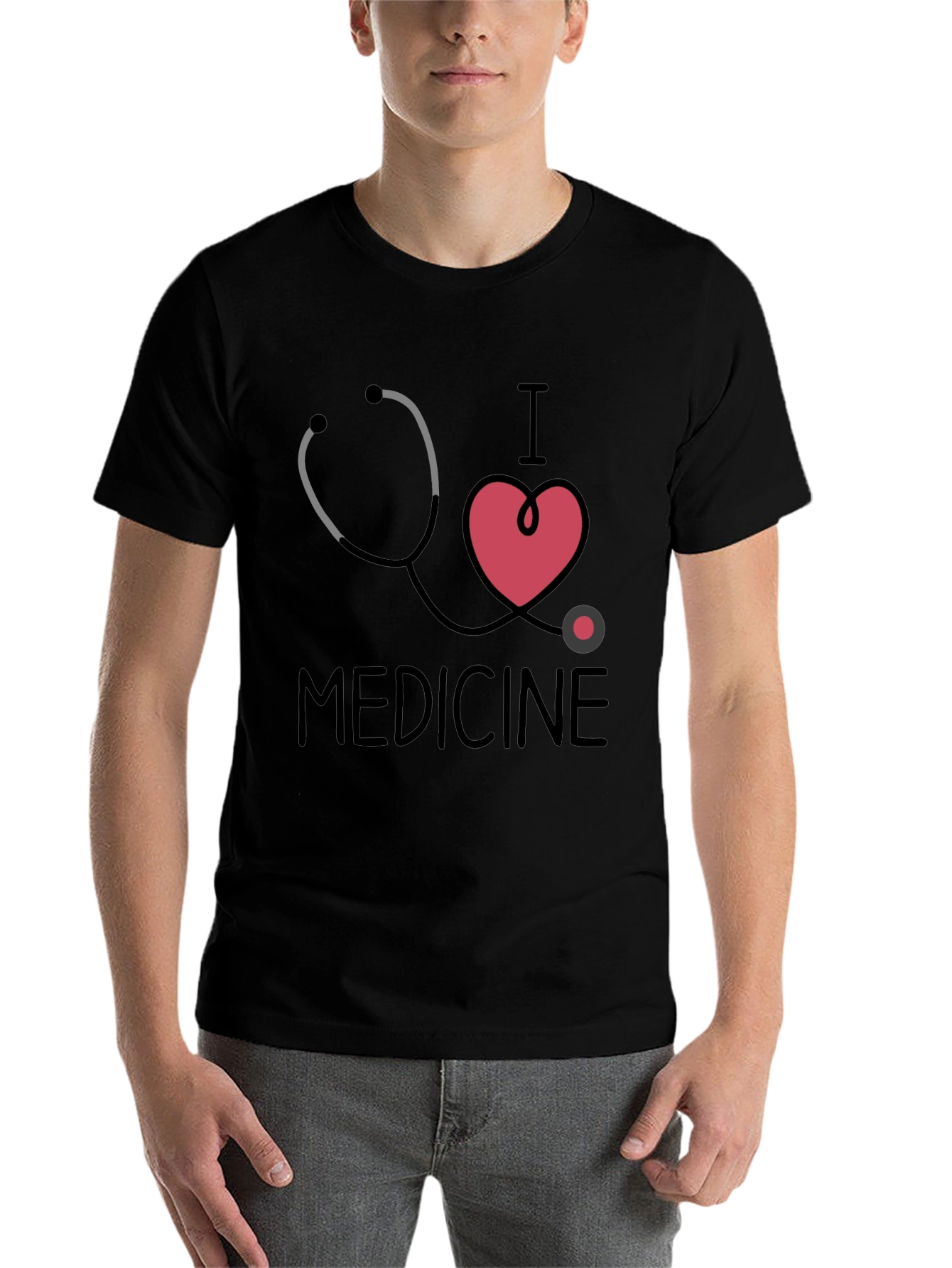 Black I Love Medicine Graphic T-Shirt - Black view 7