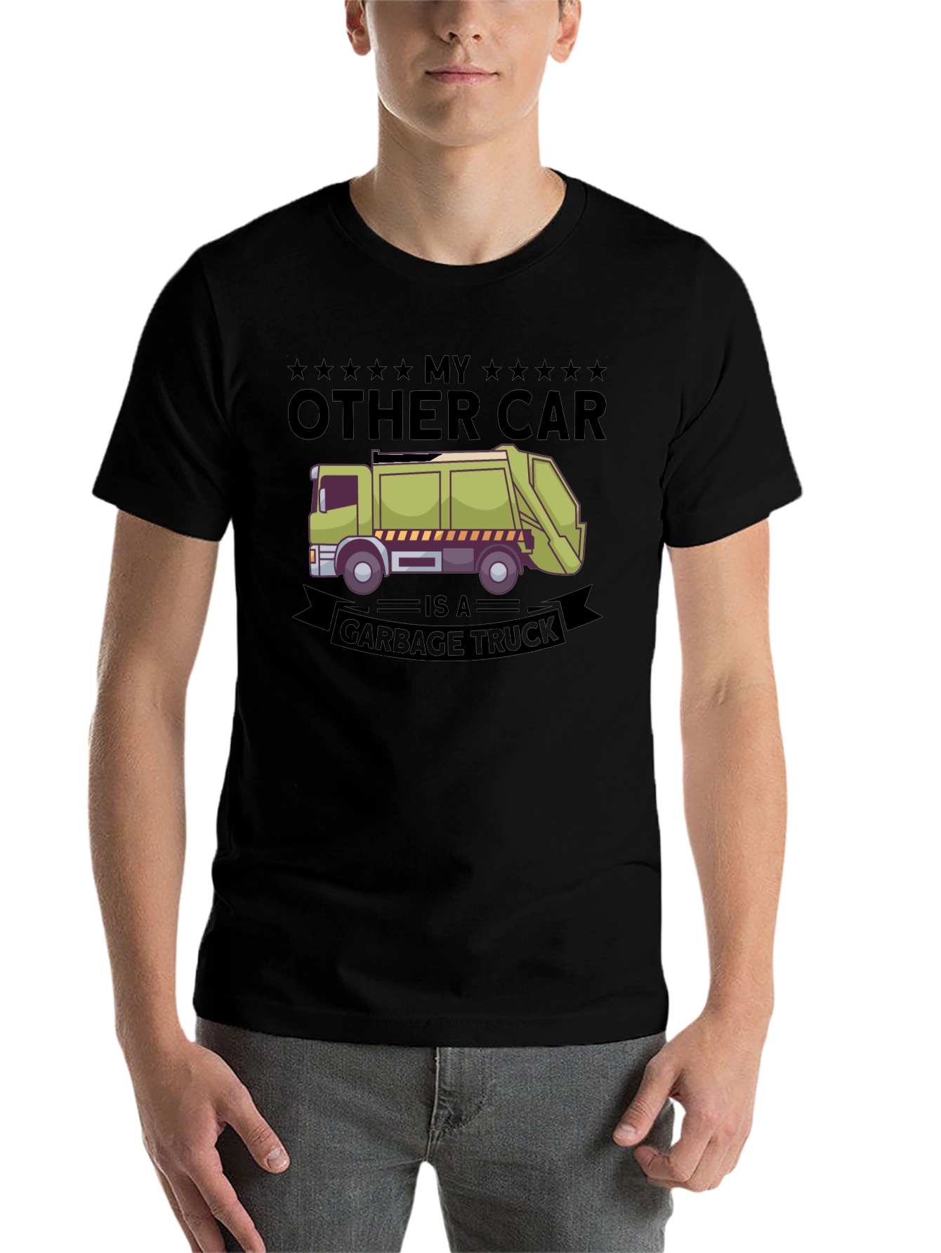 Black My Other Car Is A Garbage Truck T-Shirt view 7
