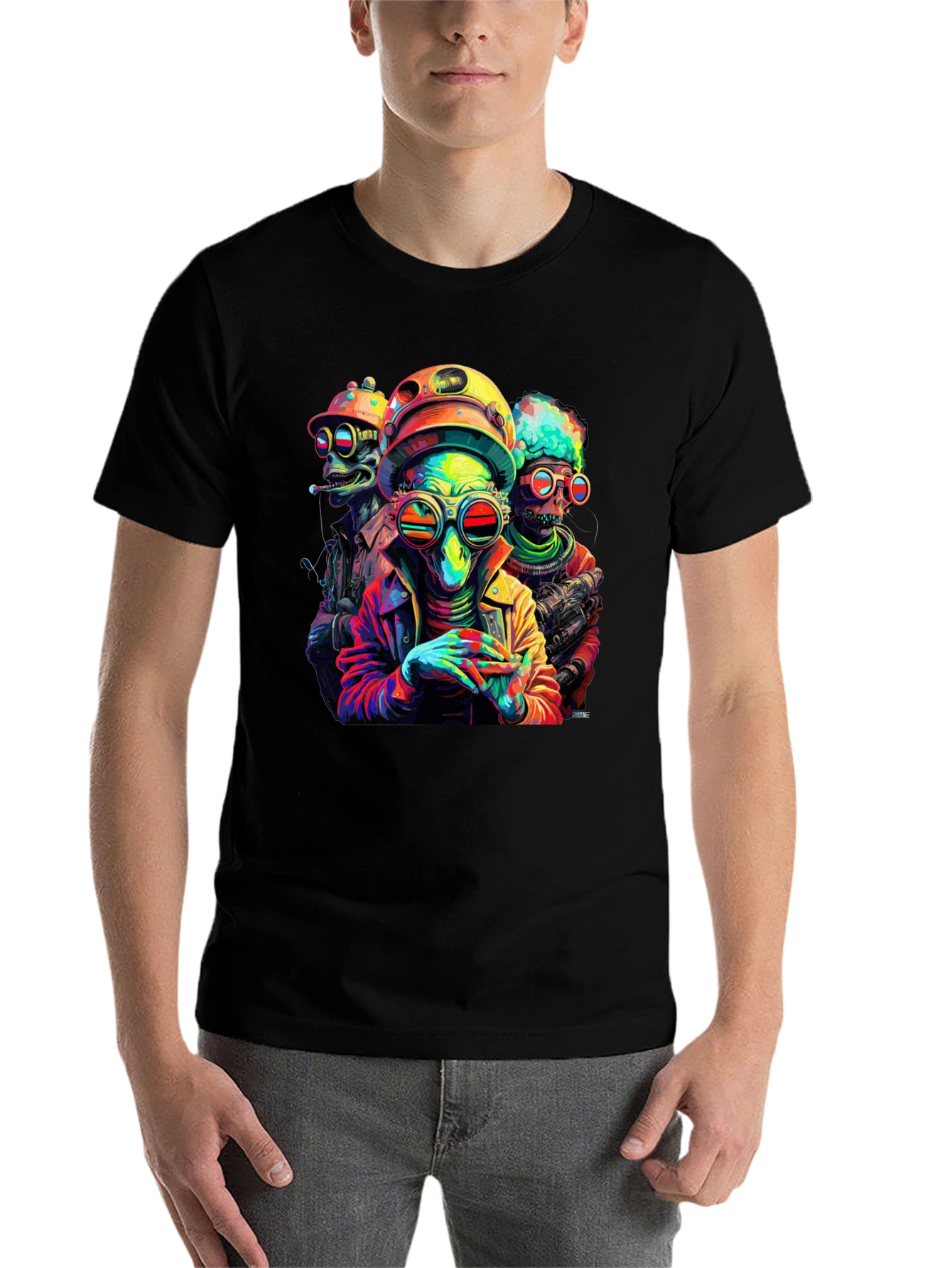 Alien Crew Graphic Tee - Black Cotton Comfort - 7