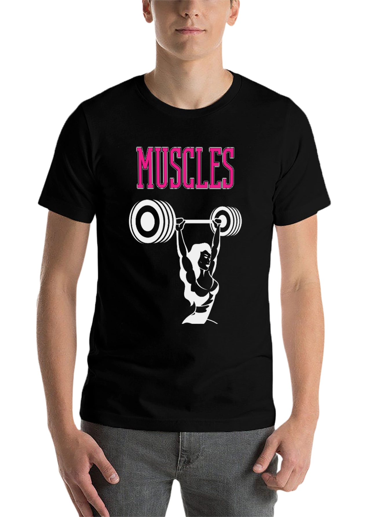 Black Muscles Graphic T-Shirt - Fitness Power! view 7