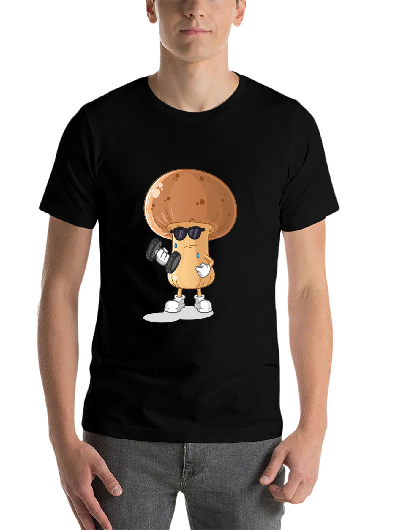 Black Mushroom Gym Black T-shirt view 7