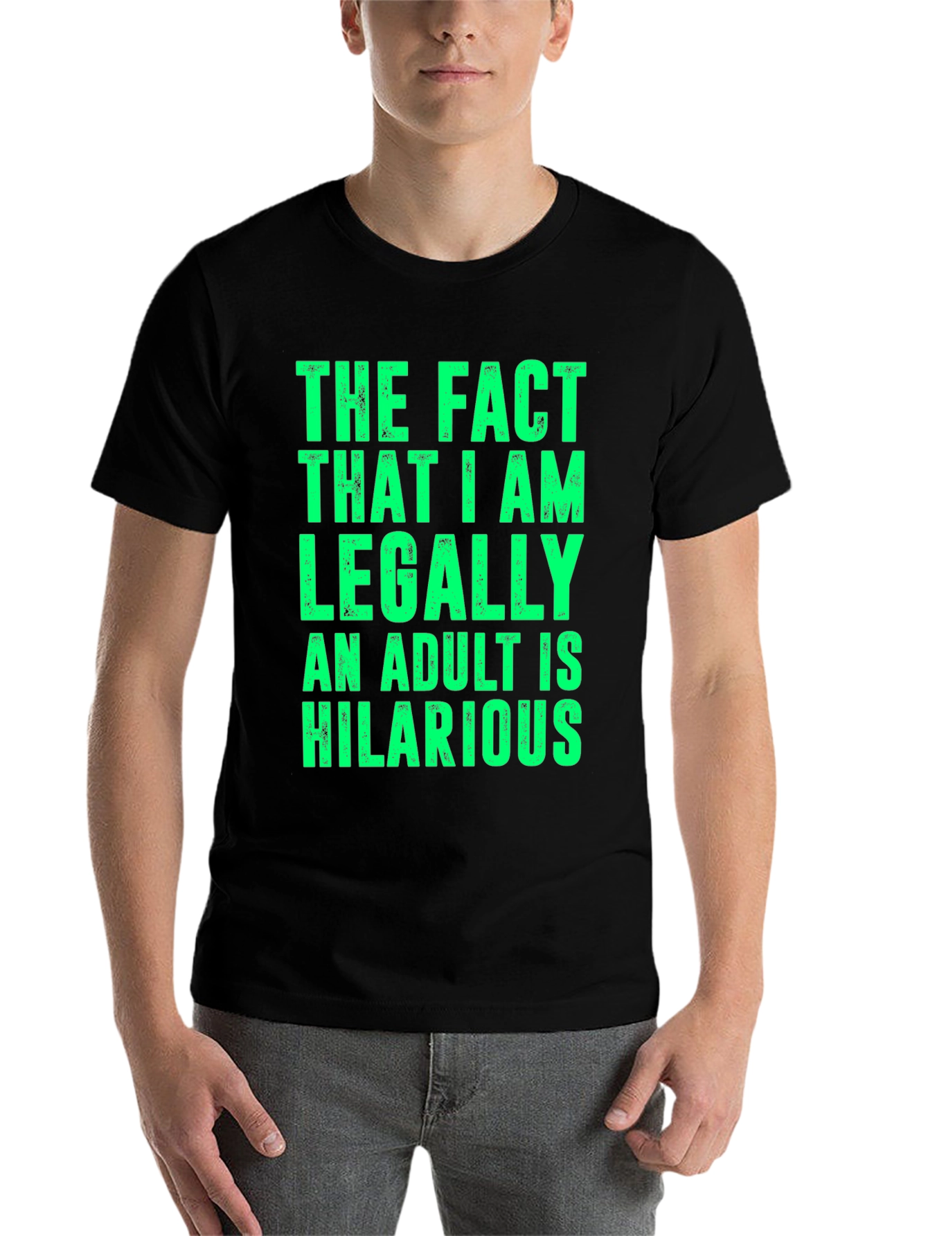 Black Hilarious Adult Humor T-Shirt - Legally Adult view 7