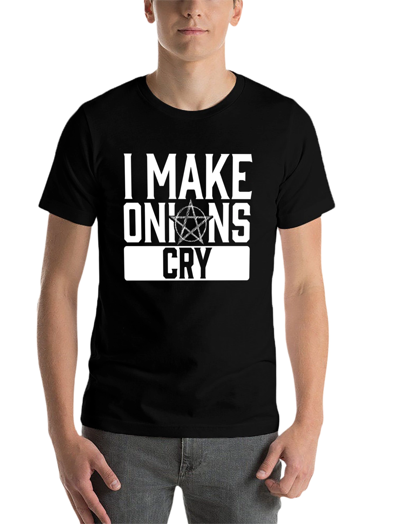 Black I Make Onions Cry Graphic Tee - Black view 7