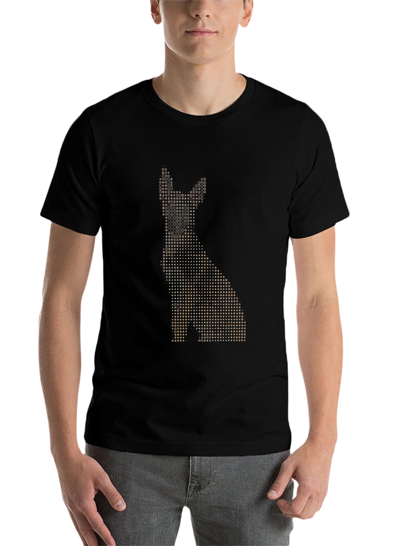 Black Dotted Dog Graphic T-Shirt view 7