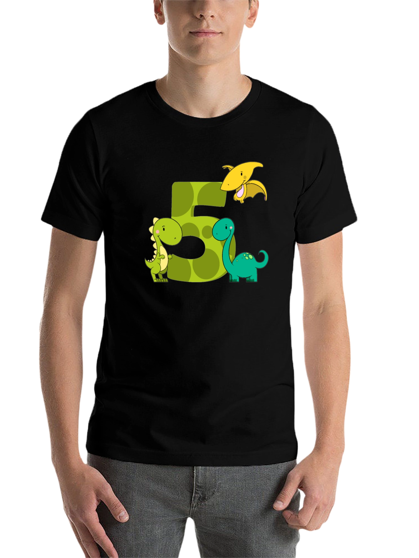 Dinosaur Birthday Number 5 T-Shirt - 7