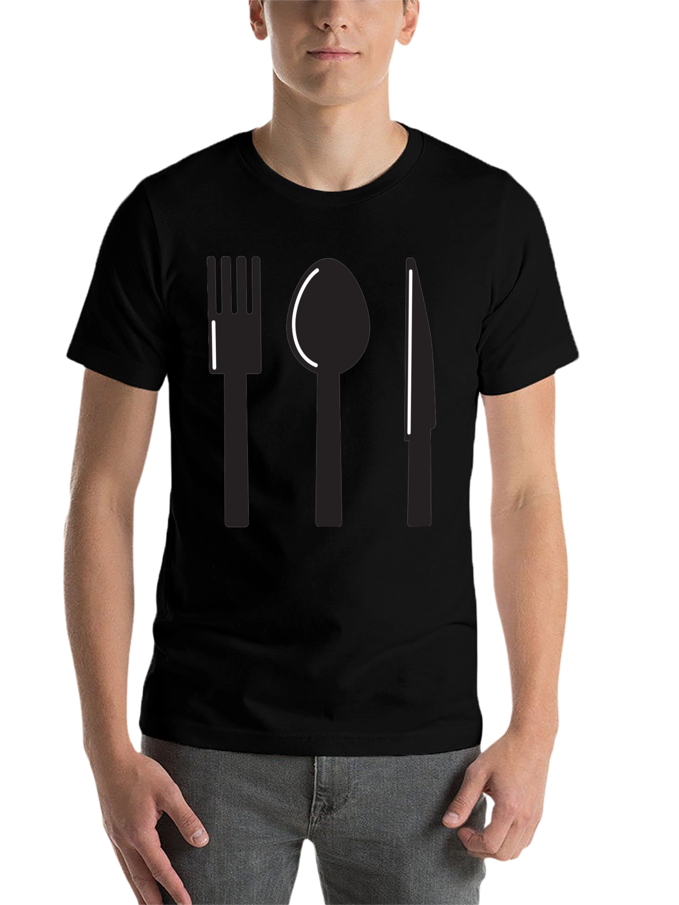 Cutlery Graphic Tee - Minimalist Chef T-Shirt - 7