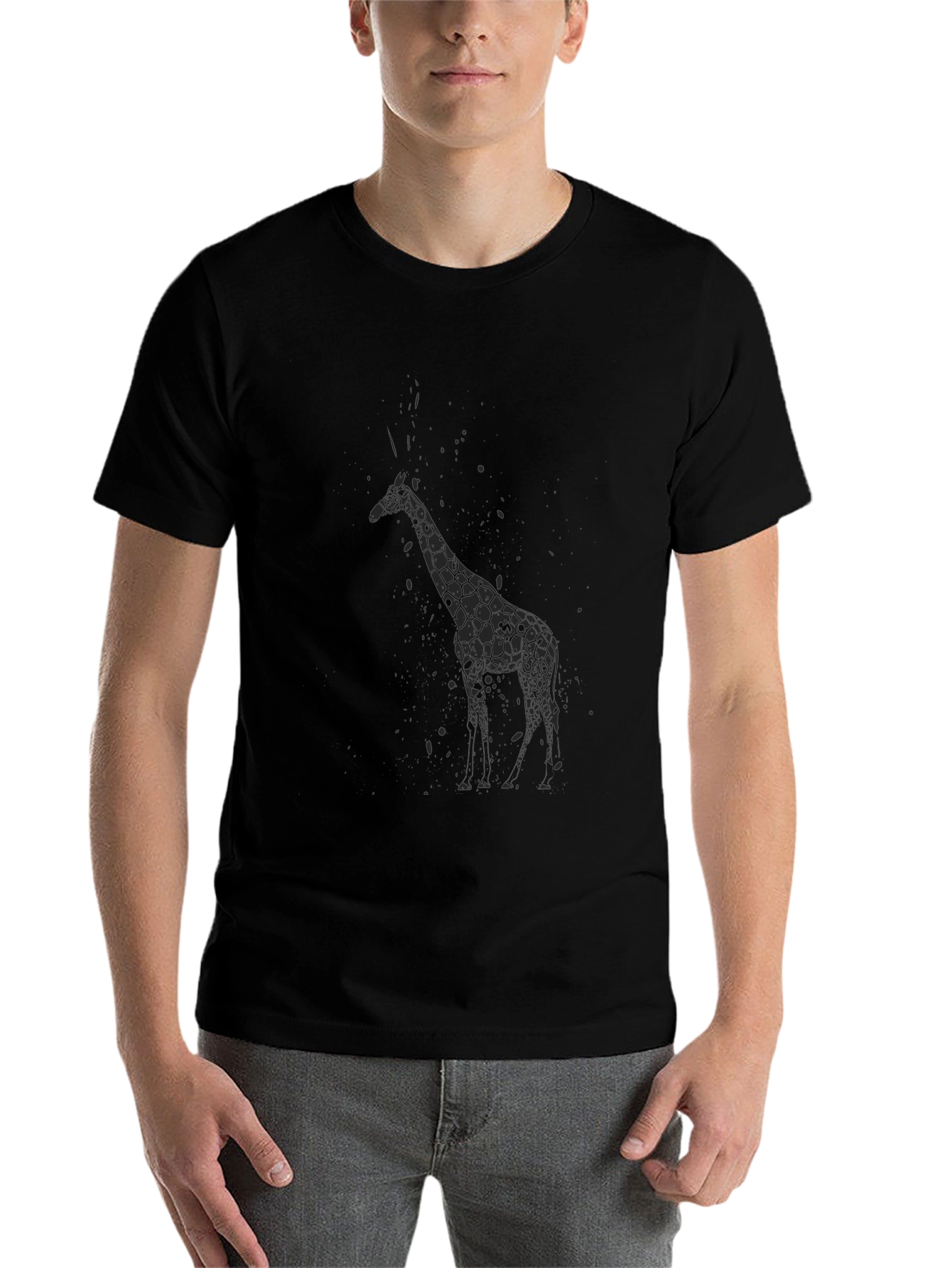 Black Black Giraffe Graphic T-Shirt - Men's Style view 7
