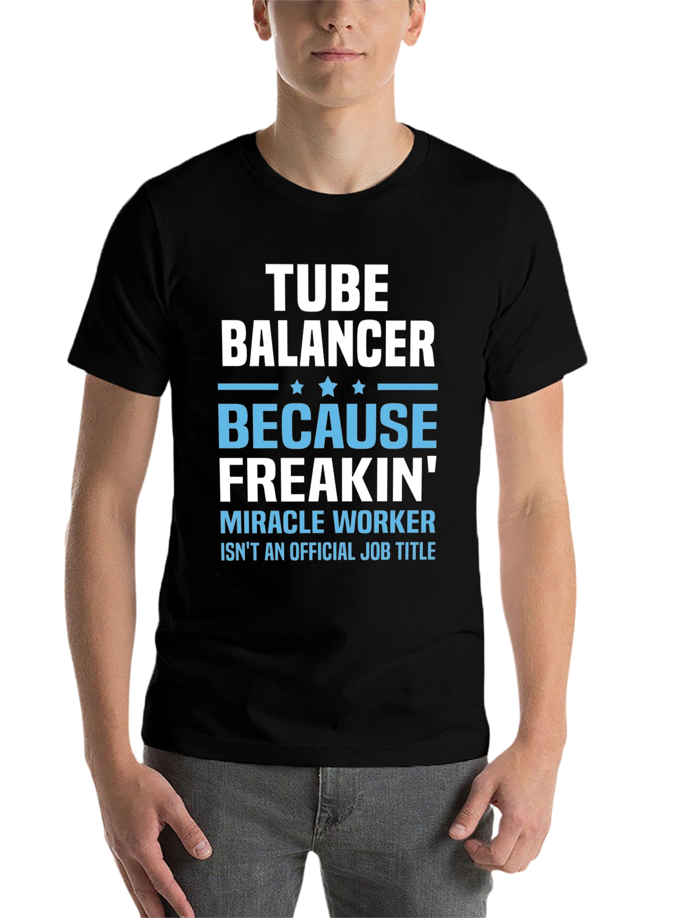 Black Tube Balancer Funny Job Title T-Shirt view 7