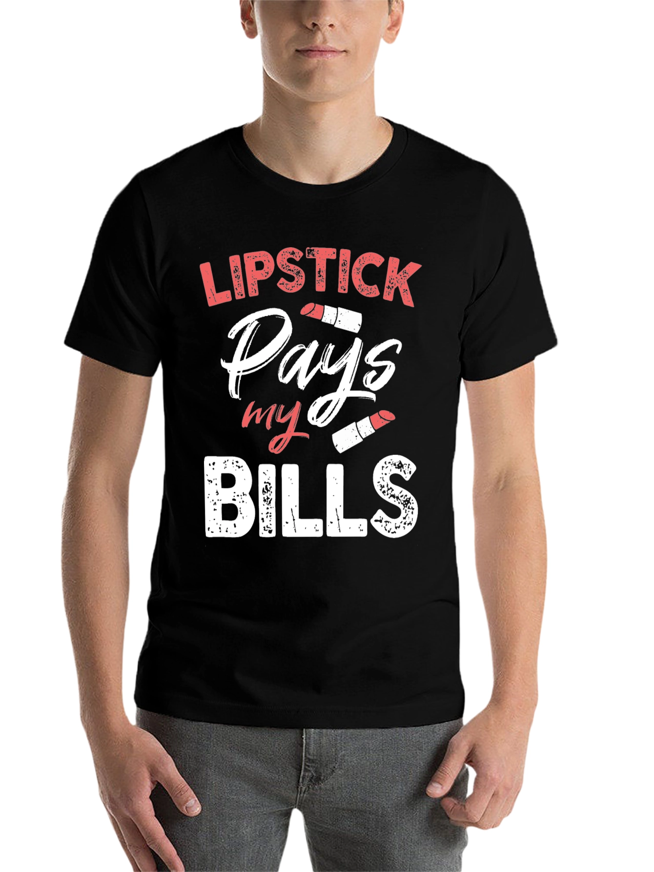 Black Lipstick Pays My Bills T-Shirt view 7