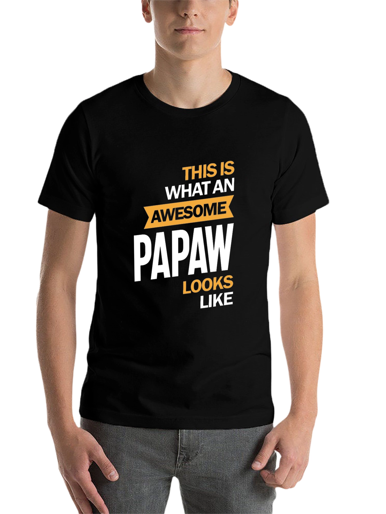 Black Awesome Papaw T-Shirt - Gift for Grandfathers view 7