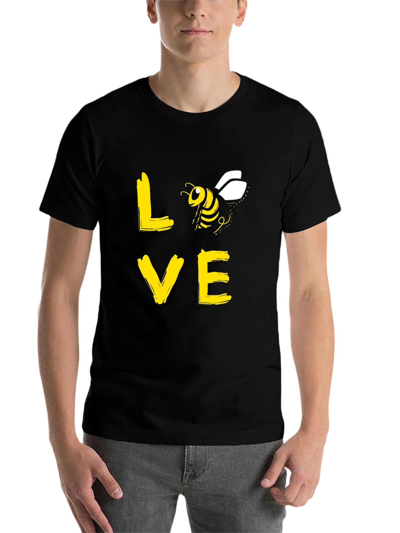 Black Love Bee Graphic T-Shirt - Black view 7