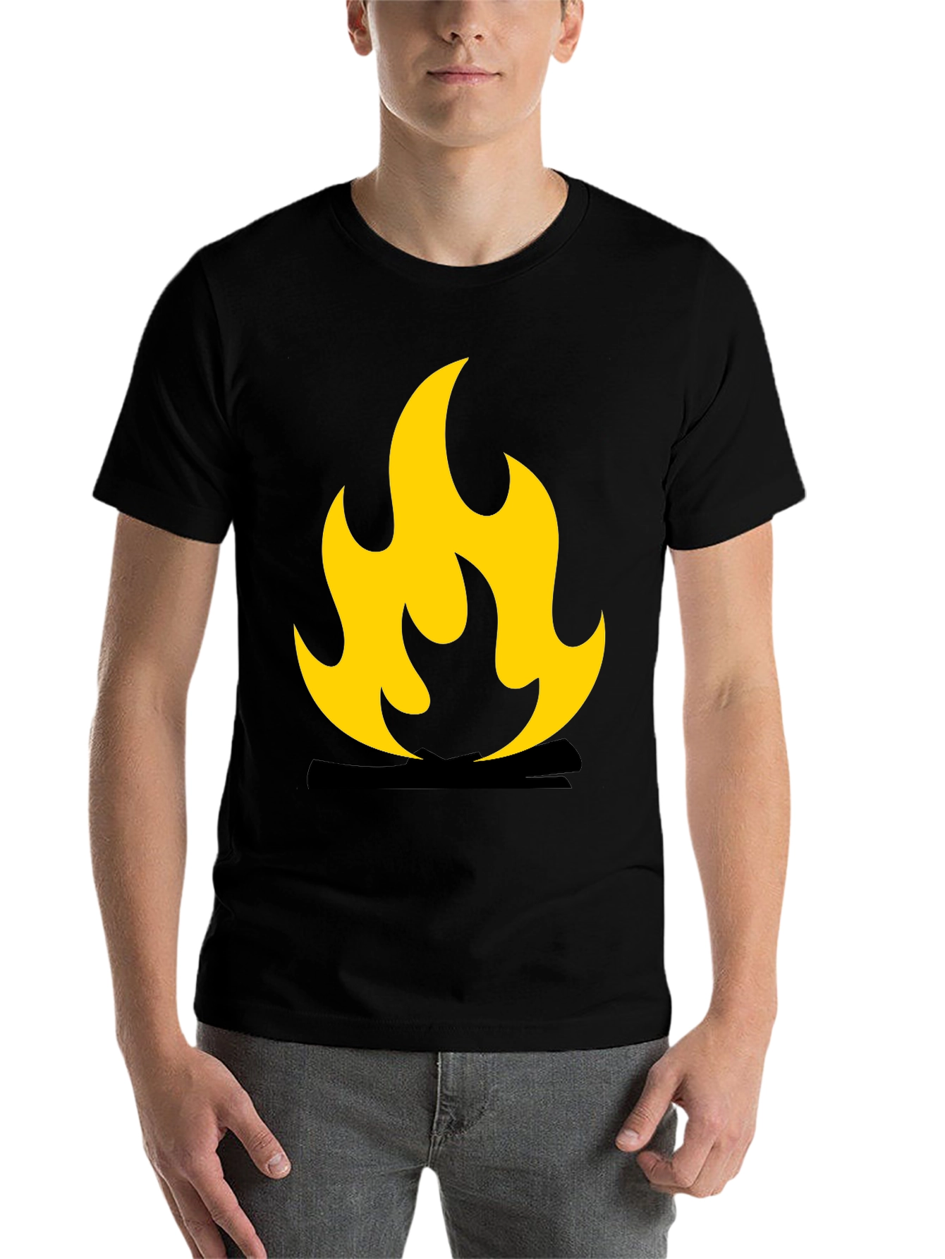 Black Flame Graphic Black T-Shirt view 7