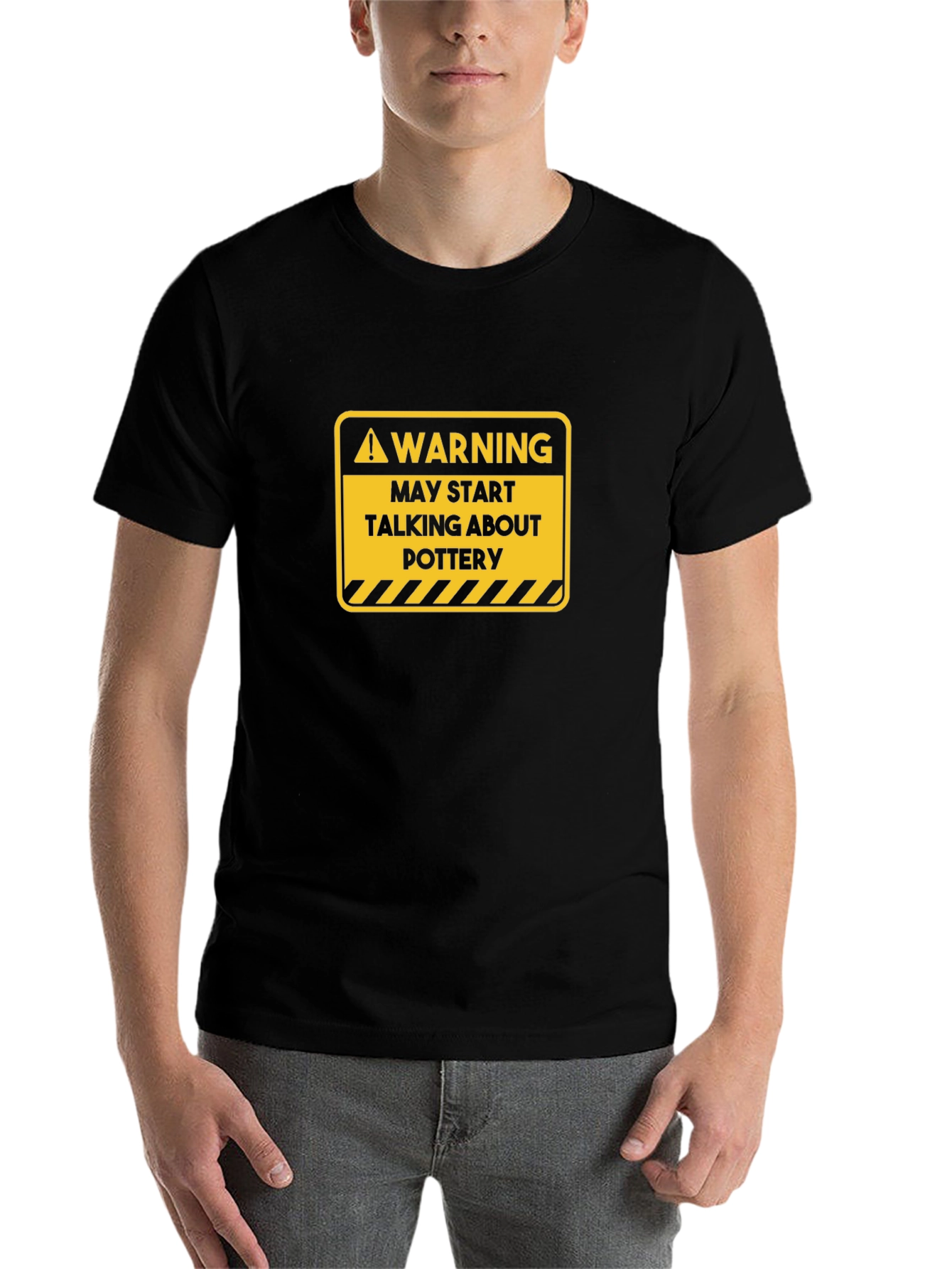 Black Warning: May Start Talking About Pottery T-Shirt view 7
