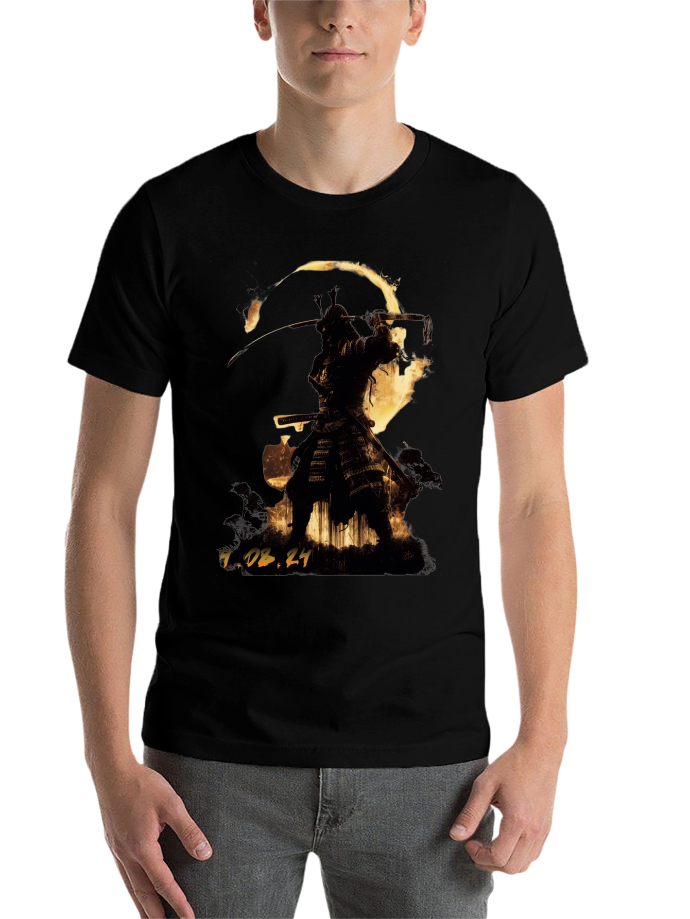 Black Samurai Warrior Graphic T-Shirt view 7