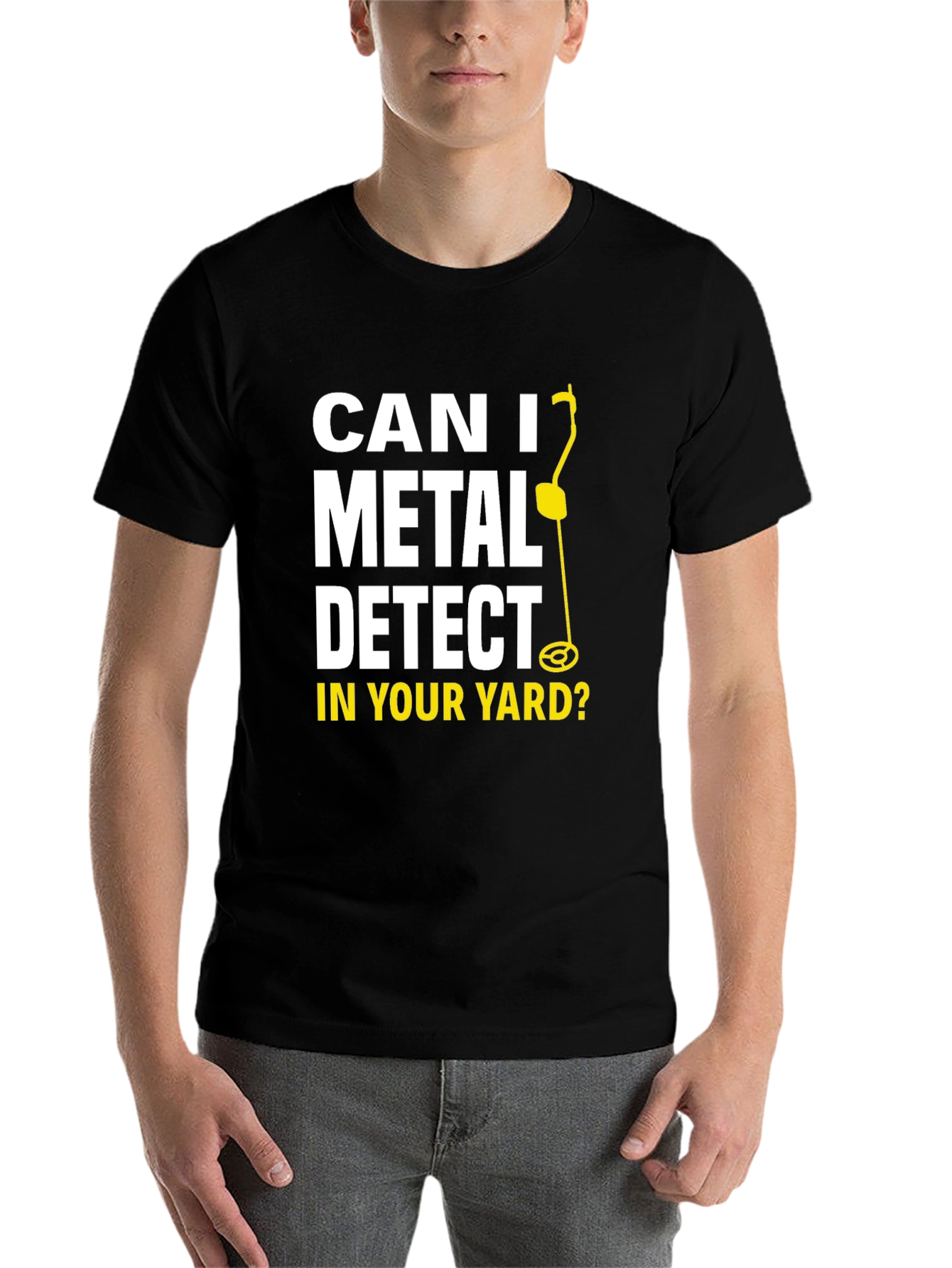 Black Metal Detecting Humor T-Shirt view 7