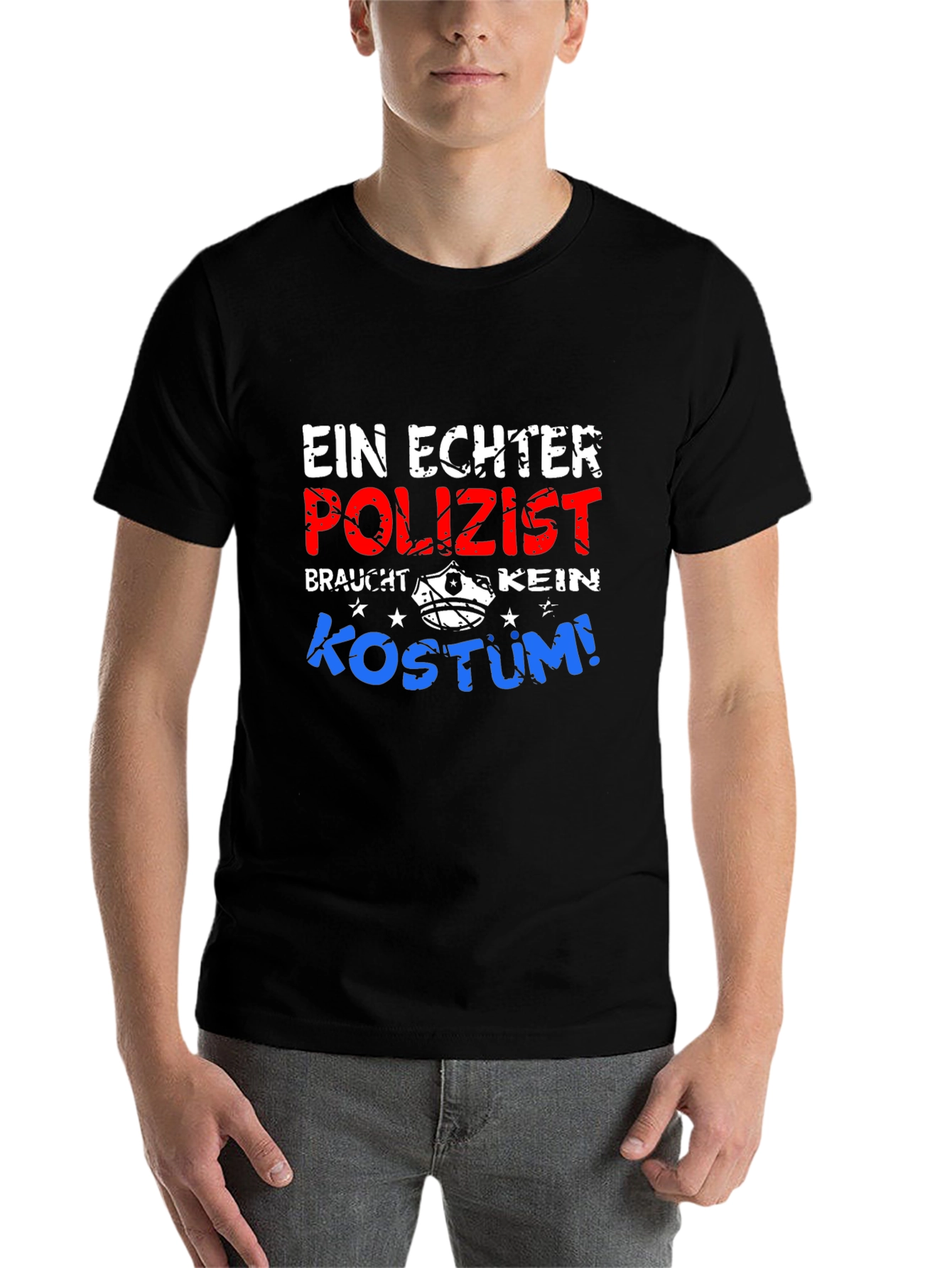 Black Ein Echter Polizist T-Shirt view 7