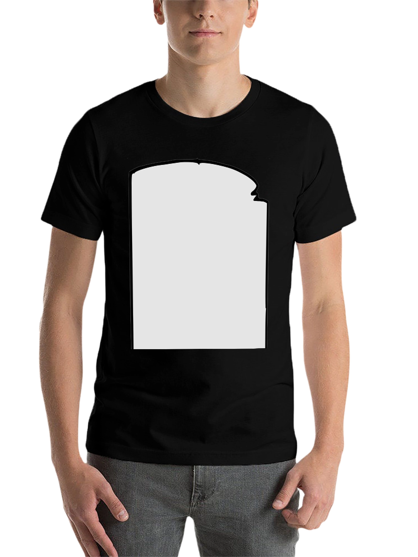 Black Blank Graphic Tee - Customizable Design Space view 7