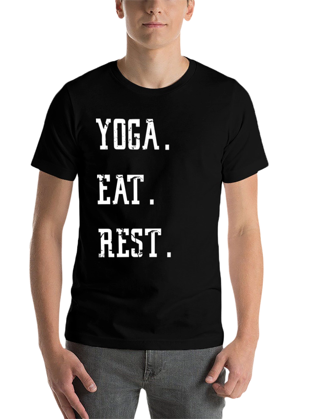 Black Yoga Eat Rest Graphic Tee - Relaxed Fit view 7