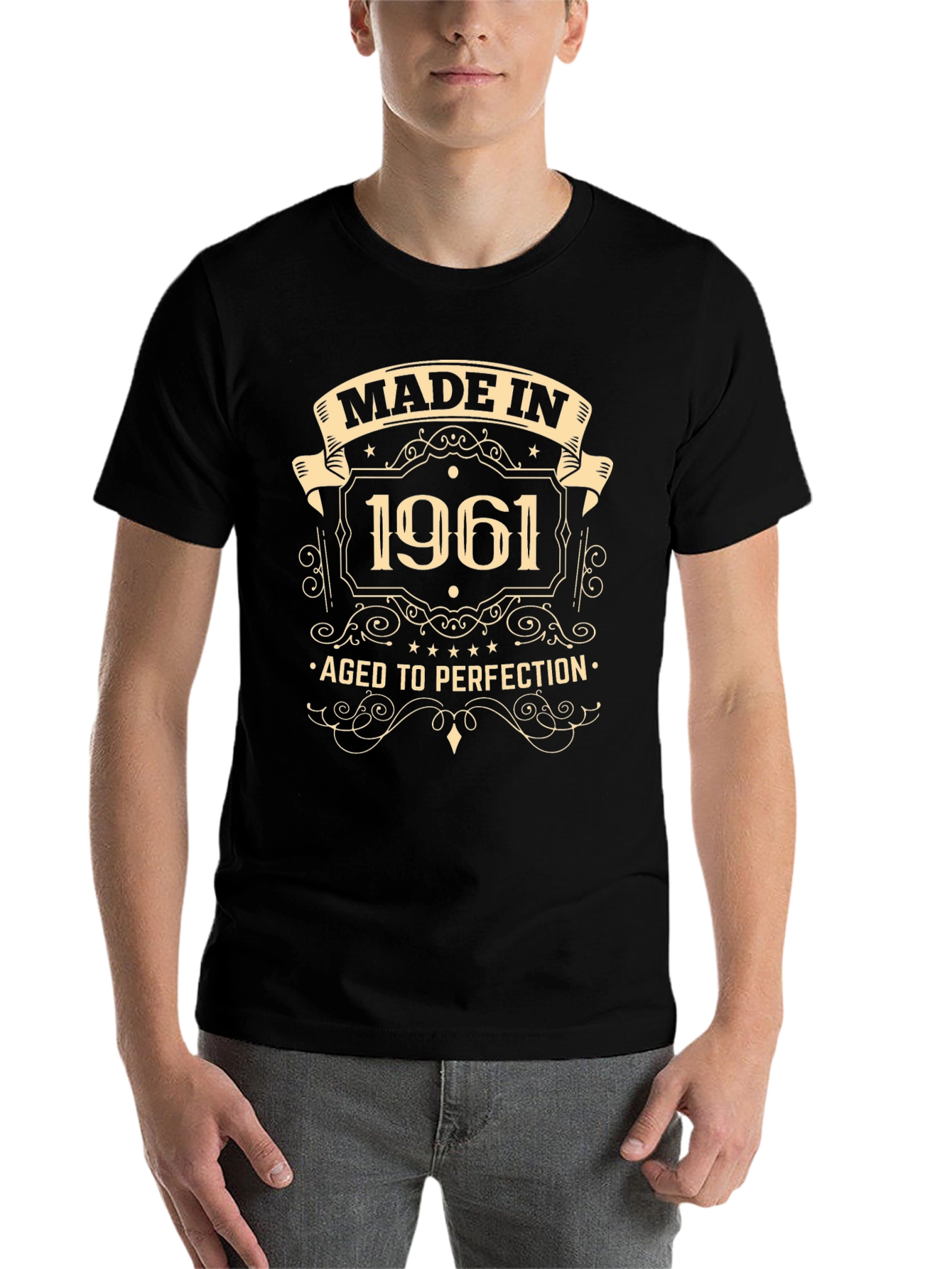 Black Made in 1961 T-Shirt - Aged to Perfection view 7
