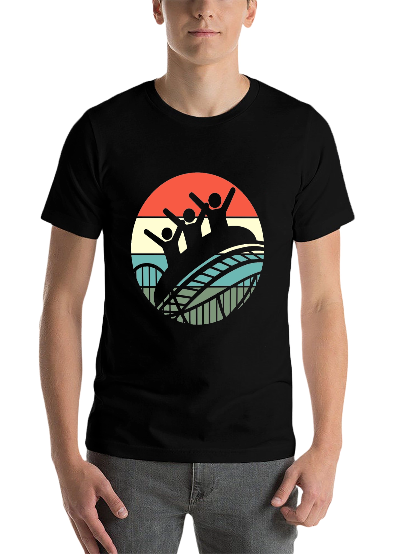 Black Retro Roller Coaster Ride T-Shirt - Black view 7