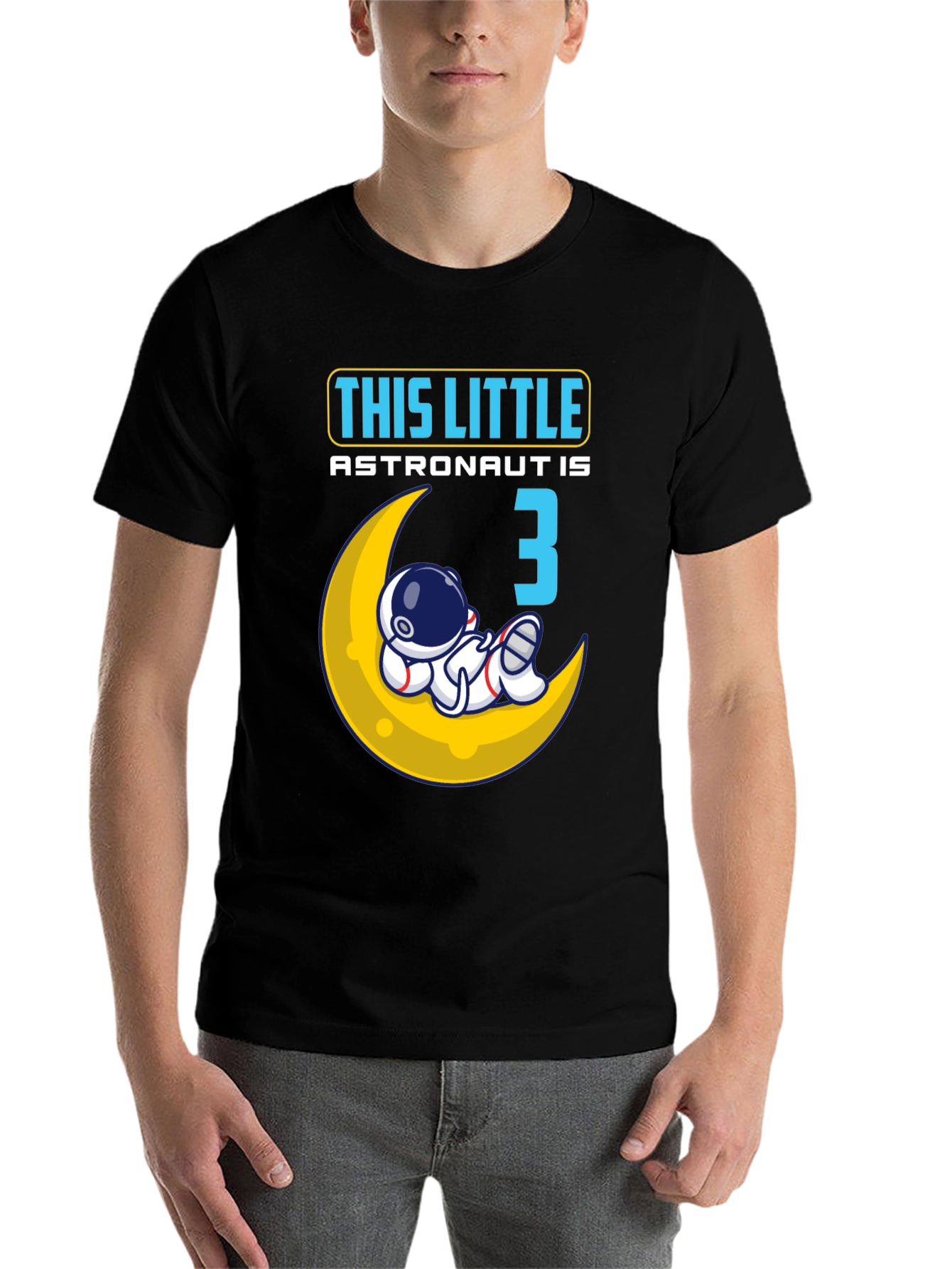 Black Little Astronaut Birthday Shirt - Age 3 view 7