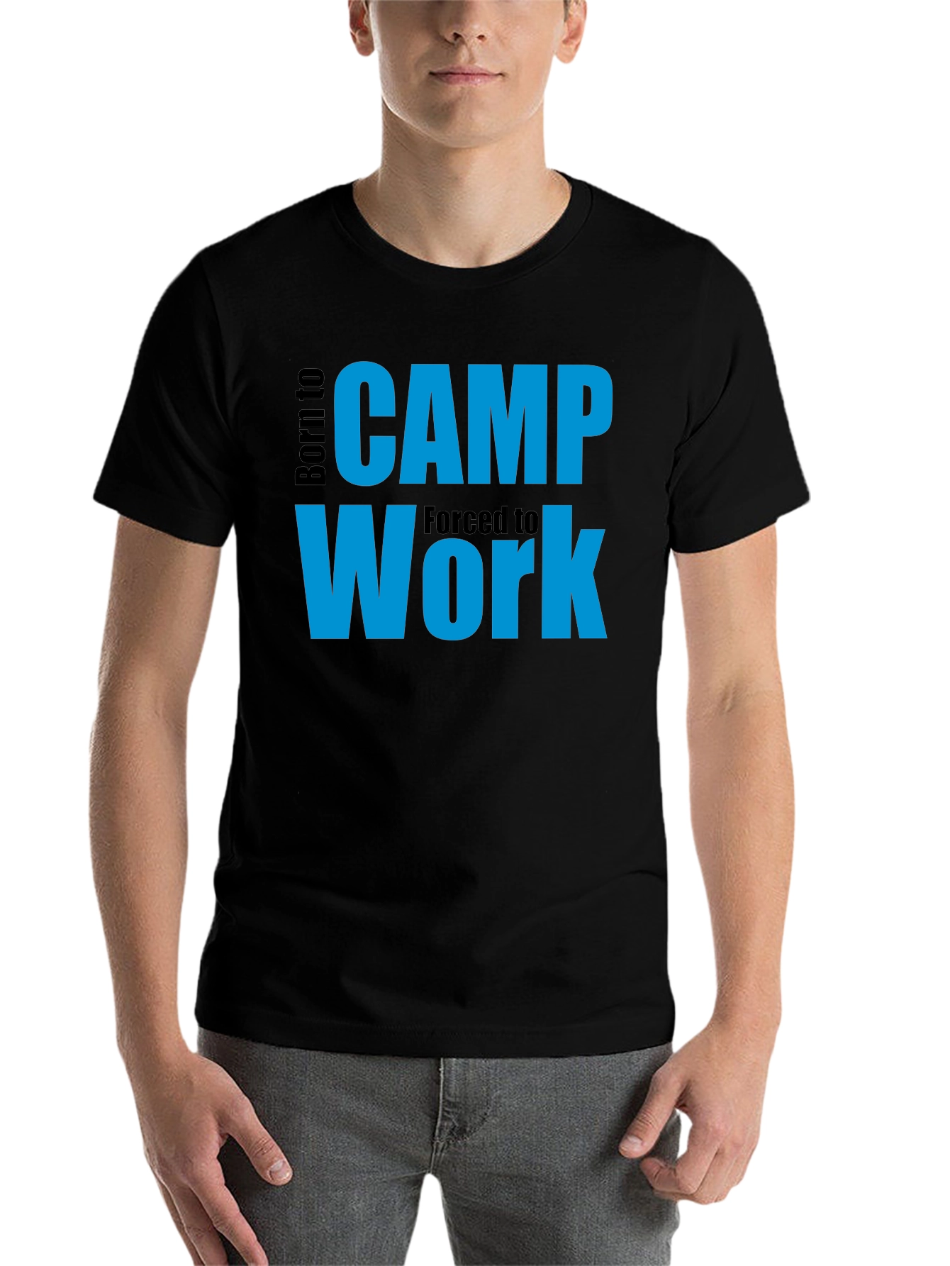 Black Born to Camp T-Shirt - Funny Outdoor Tee view 7