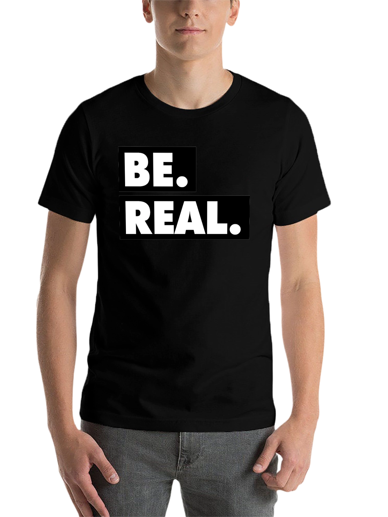 Black Be Real Graphic T-Shirt - Trendy Casual Tee view 7