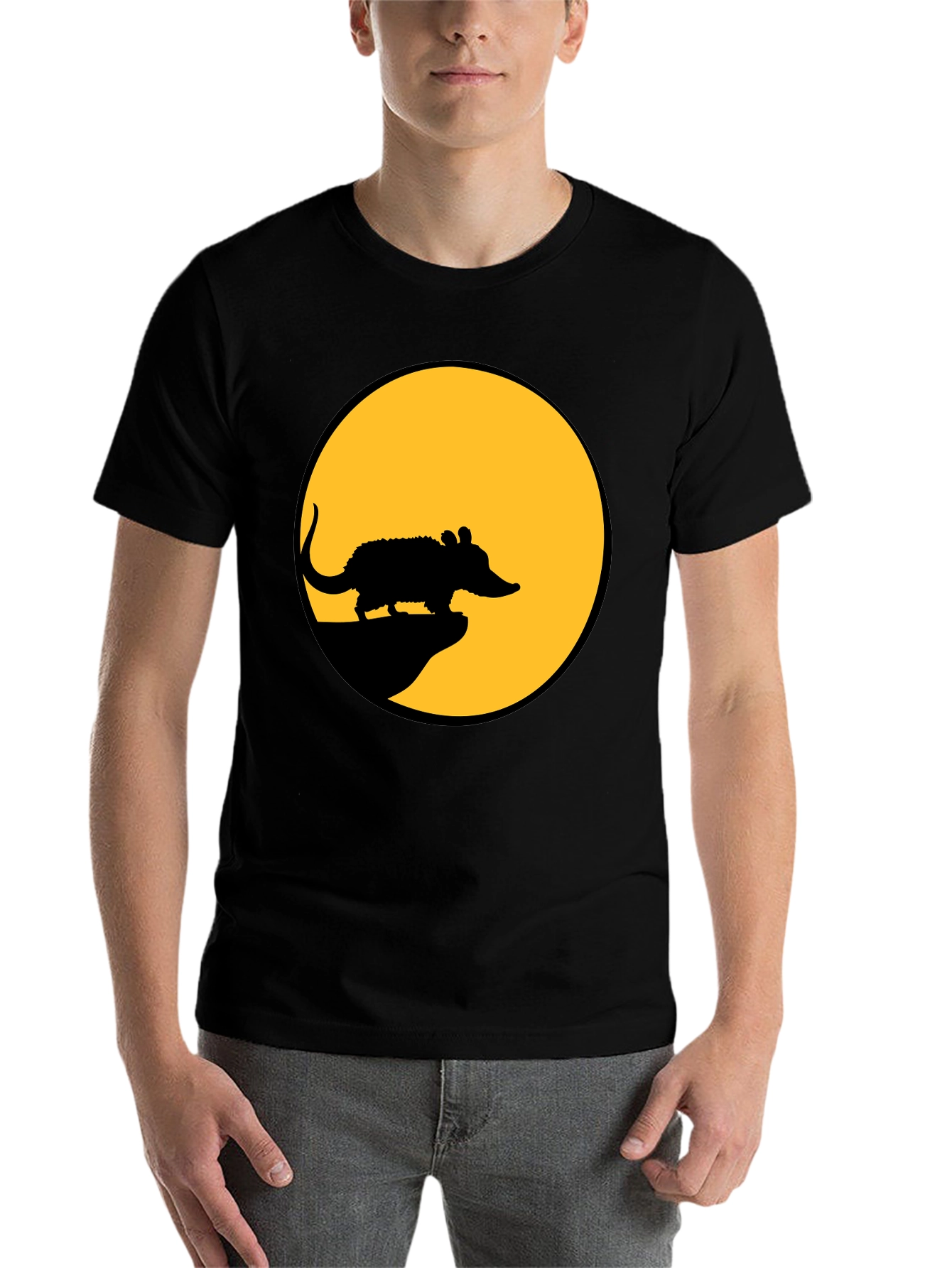 Black Rat Silhouette T-Shirt - Black Cotton Tee view 7