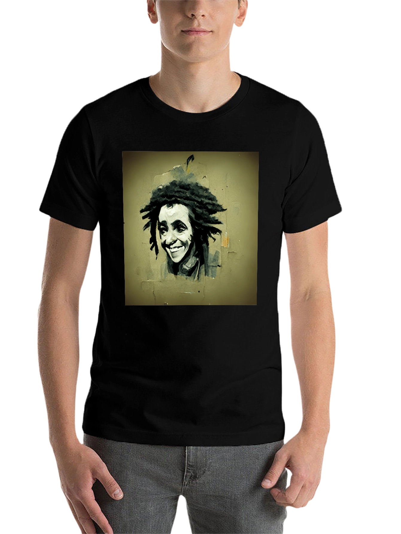 Black Rasta Portrait Graphic Tee - Unique Style view 7