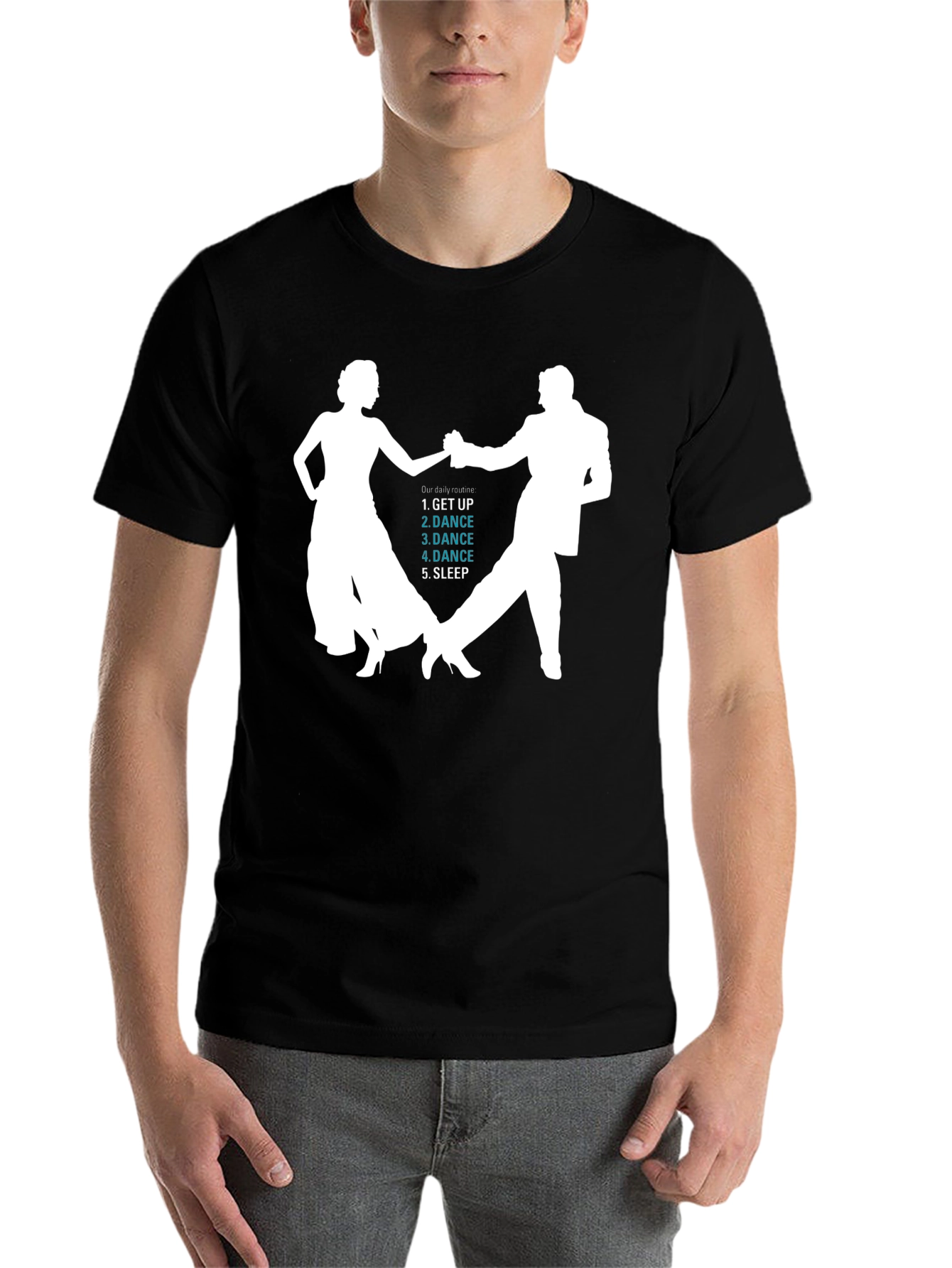 Black Dance Routine T-Shirt - Get Up, Dance, Sleep view 7
