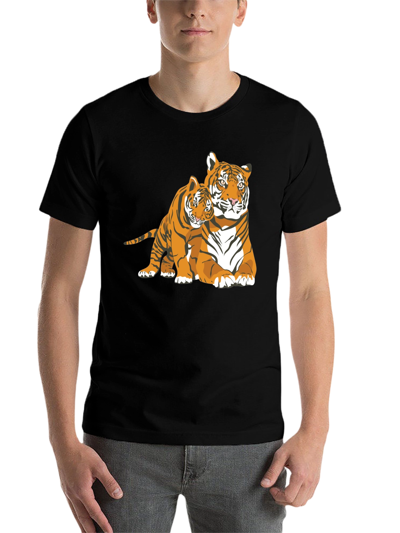 Black Tiger Graphic Tee - Black Cotton Blend view 7