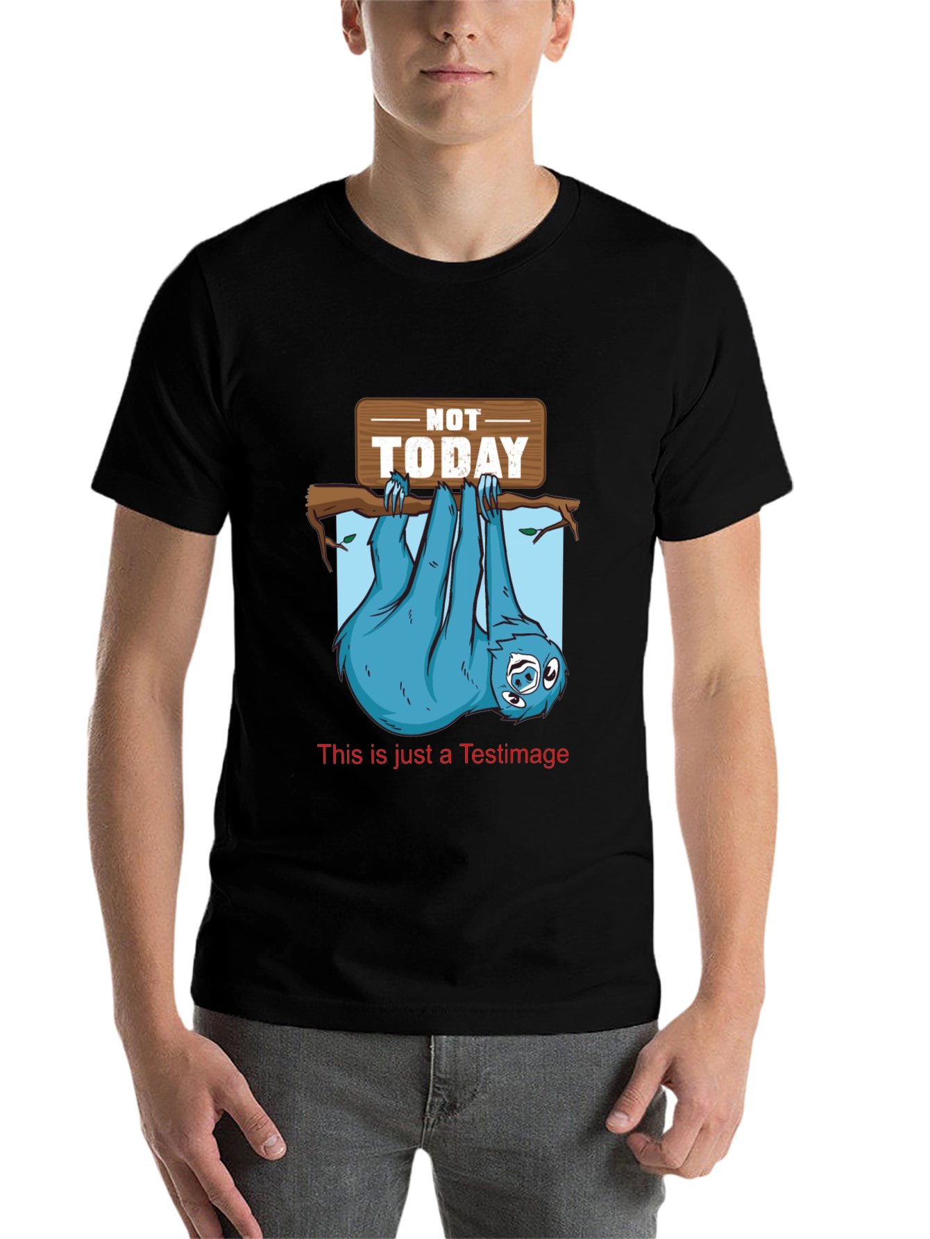 Black Not Today Sloth Graphic T-Shirt - Relaxed Fit view 7