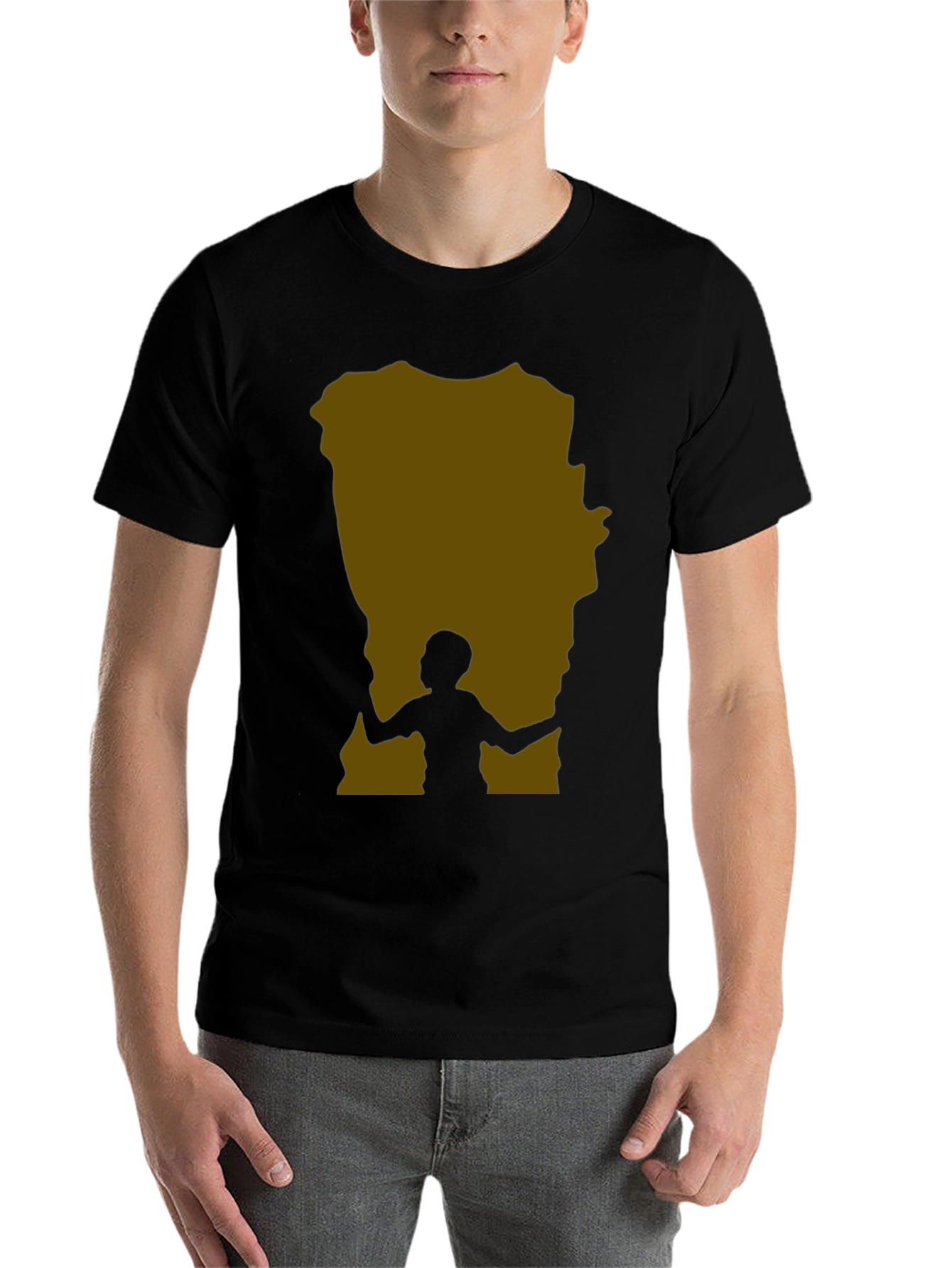 Black Silhouette Atlas T-Shirt - Unique Graphic Tee view 7