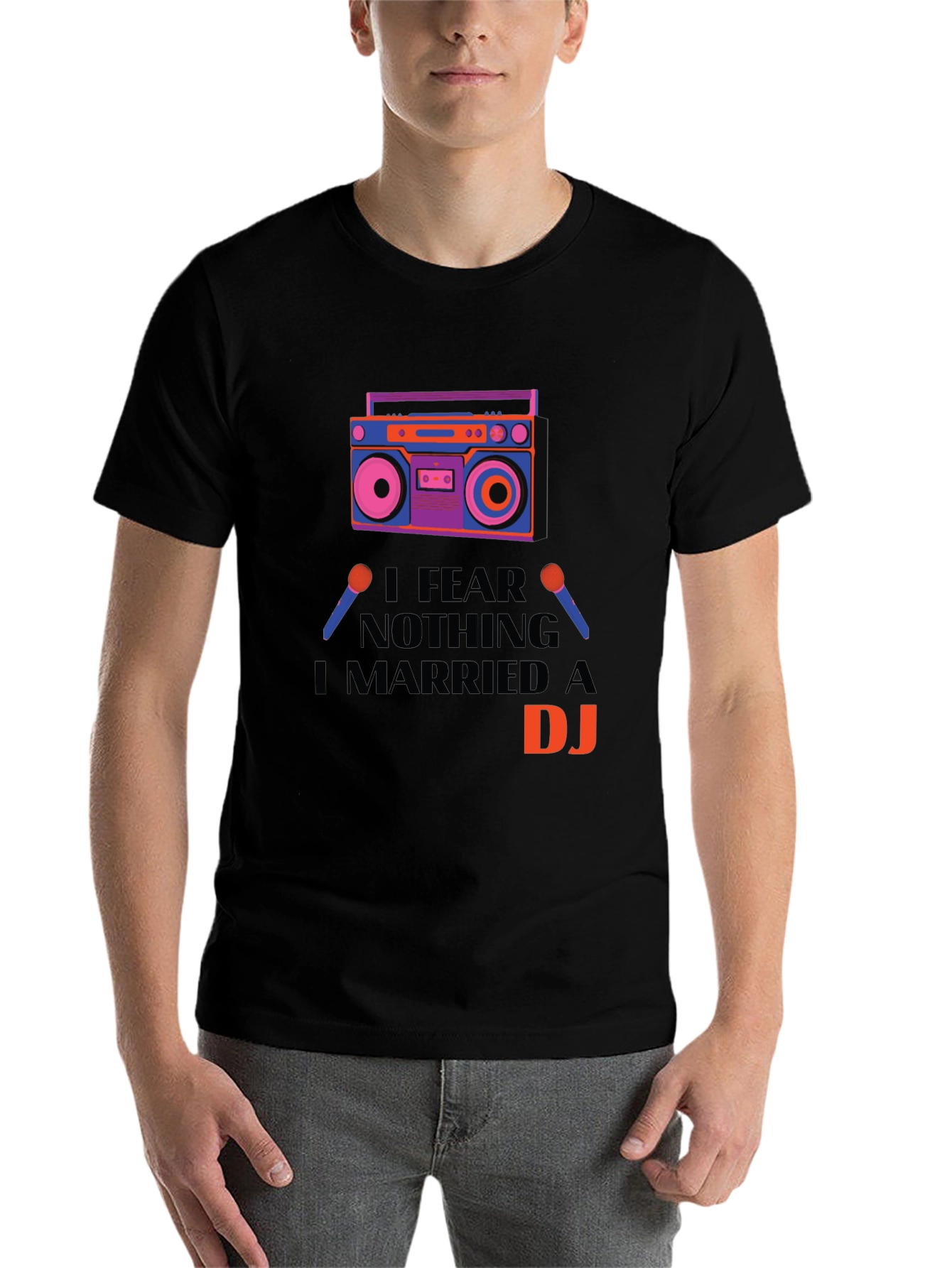 Black I Married a DJ Graphic T-Shirt view 7