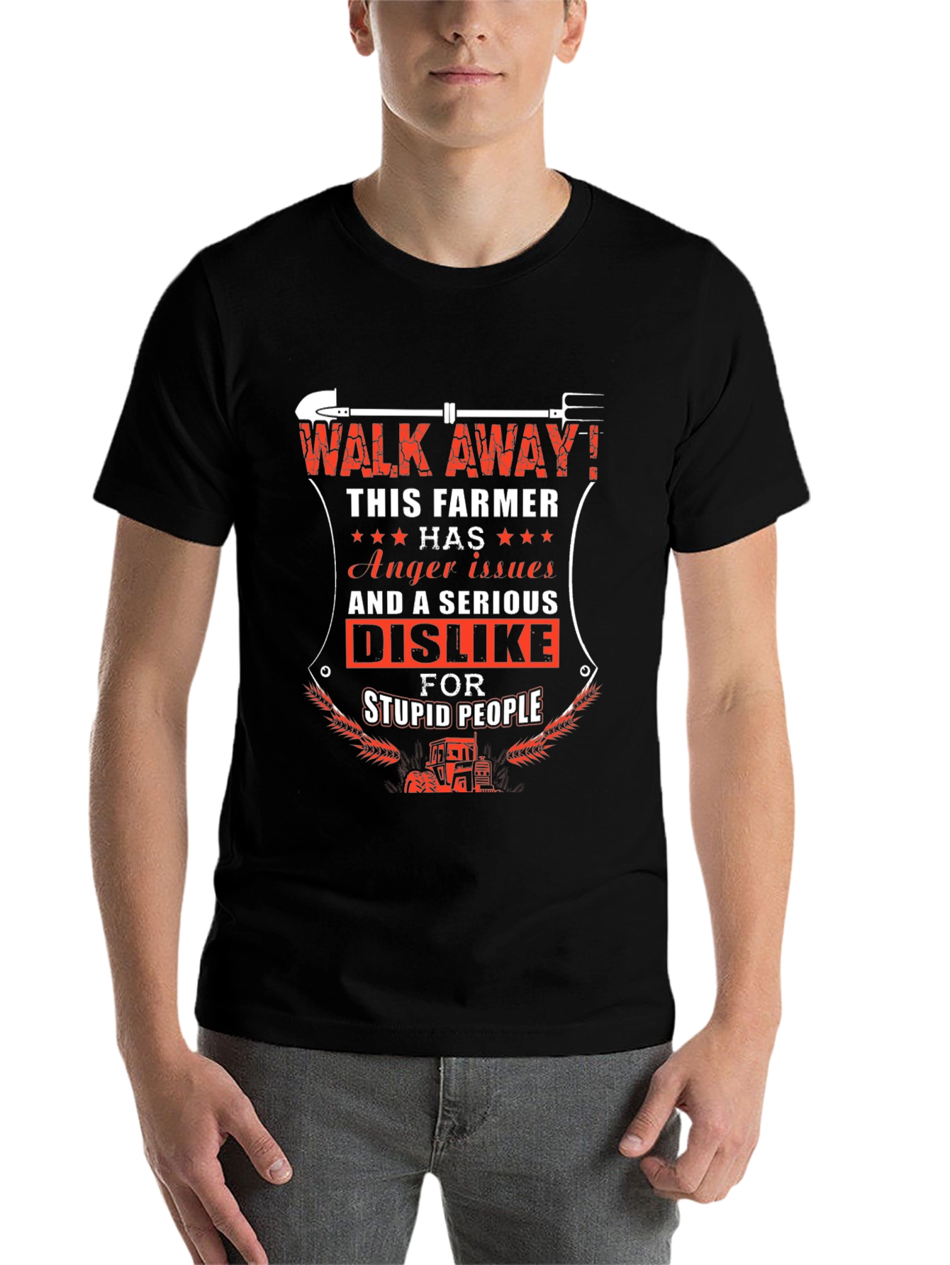Black Farmer Anger Issues Graphic T-Shirt view 7