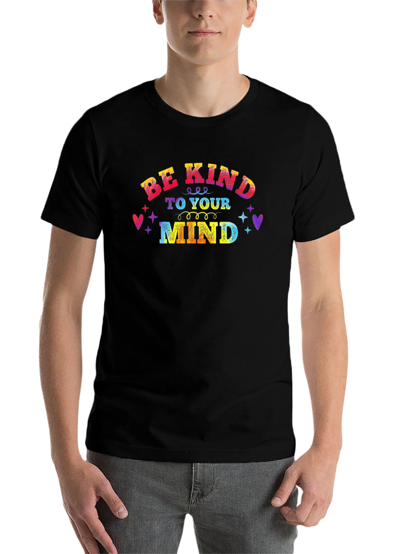 Black Be Kind To Your Mind Graphic Tee view 7