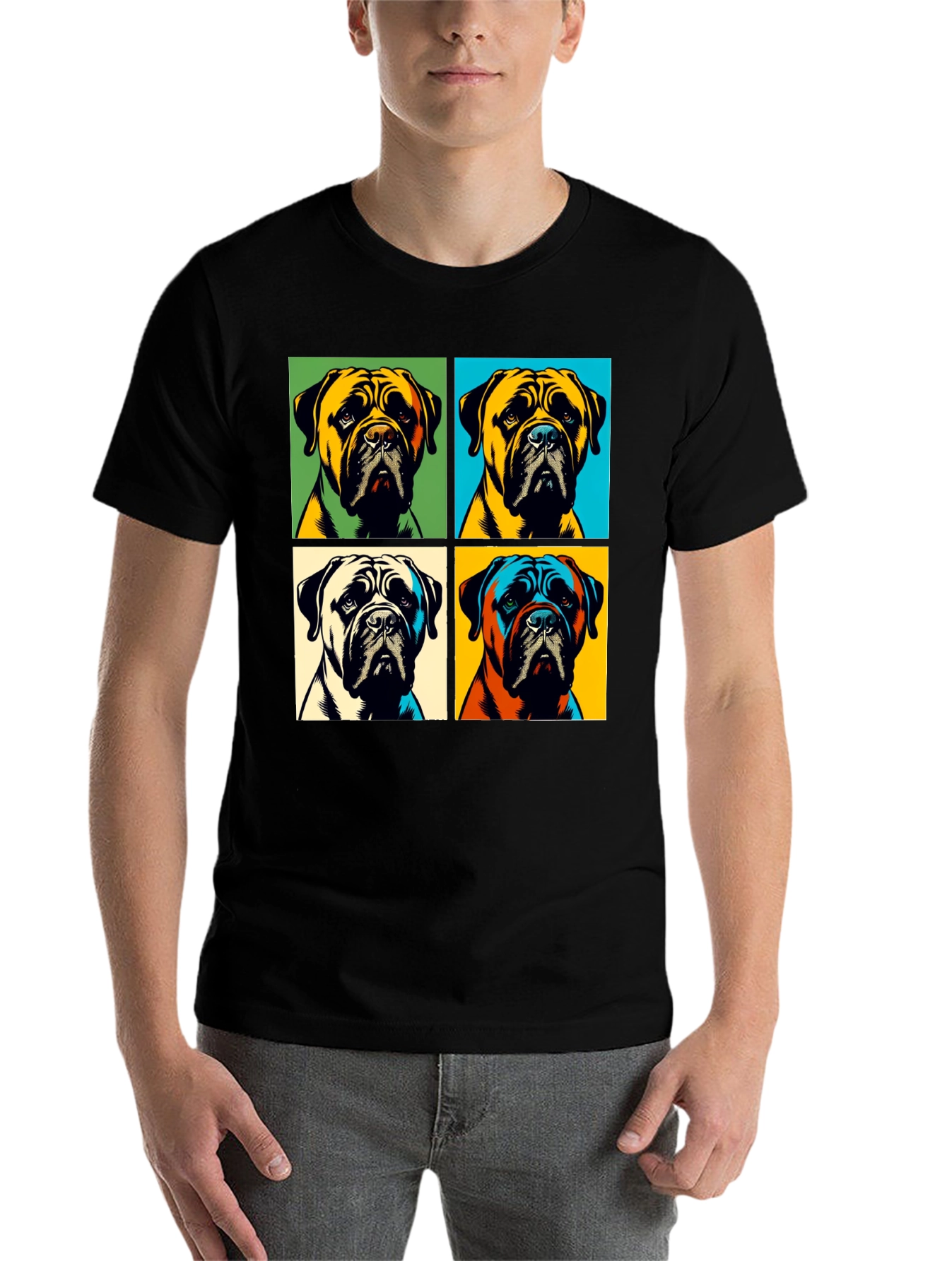 Black Pop Art Dog T-Shirt - Stylish Graphic Tee view 7