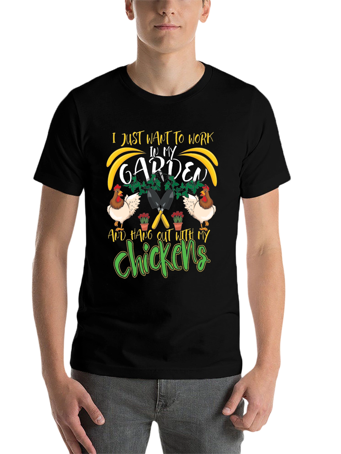 Work in My Garden with Chickens T-Shirt - 7