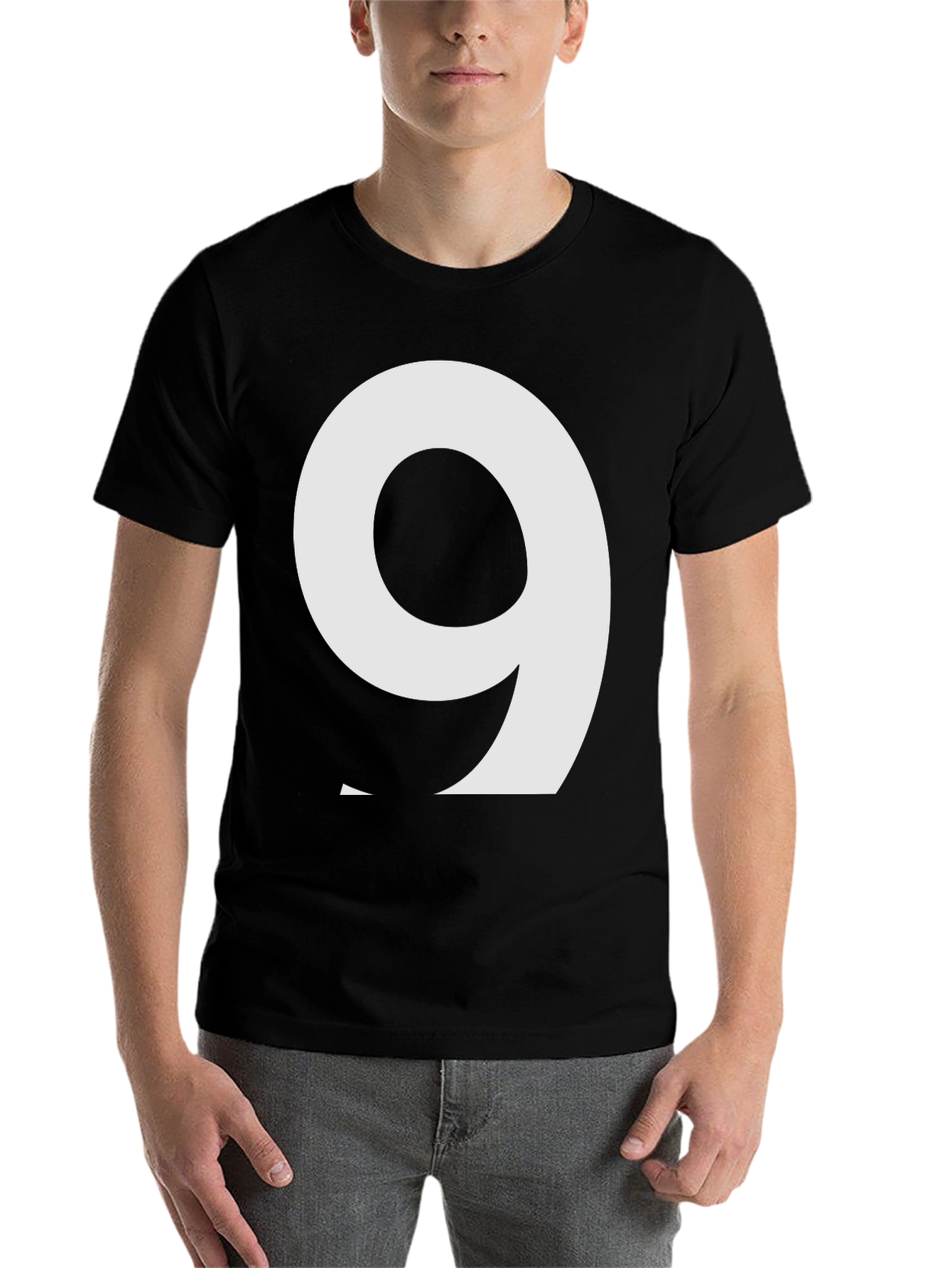 Black Number 9 Graphic Tee - Bold & Stylish Cotton Shirt view 7