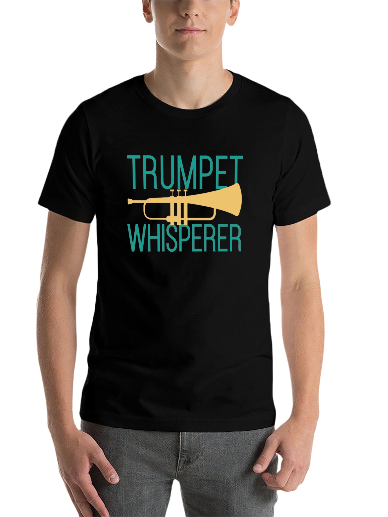 Black Trumpet Whisperer Graphic Tee - Music Lover's T-Shirt view 7