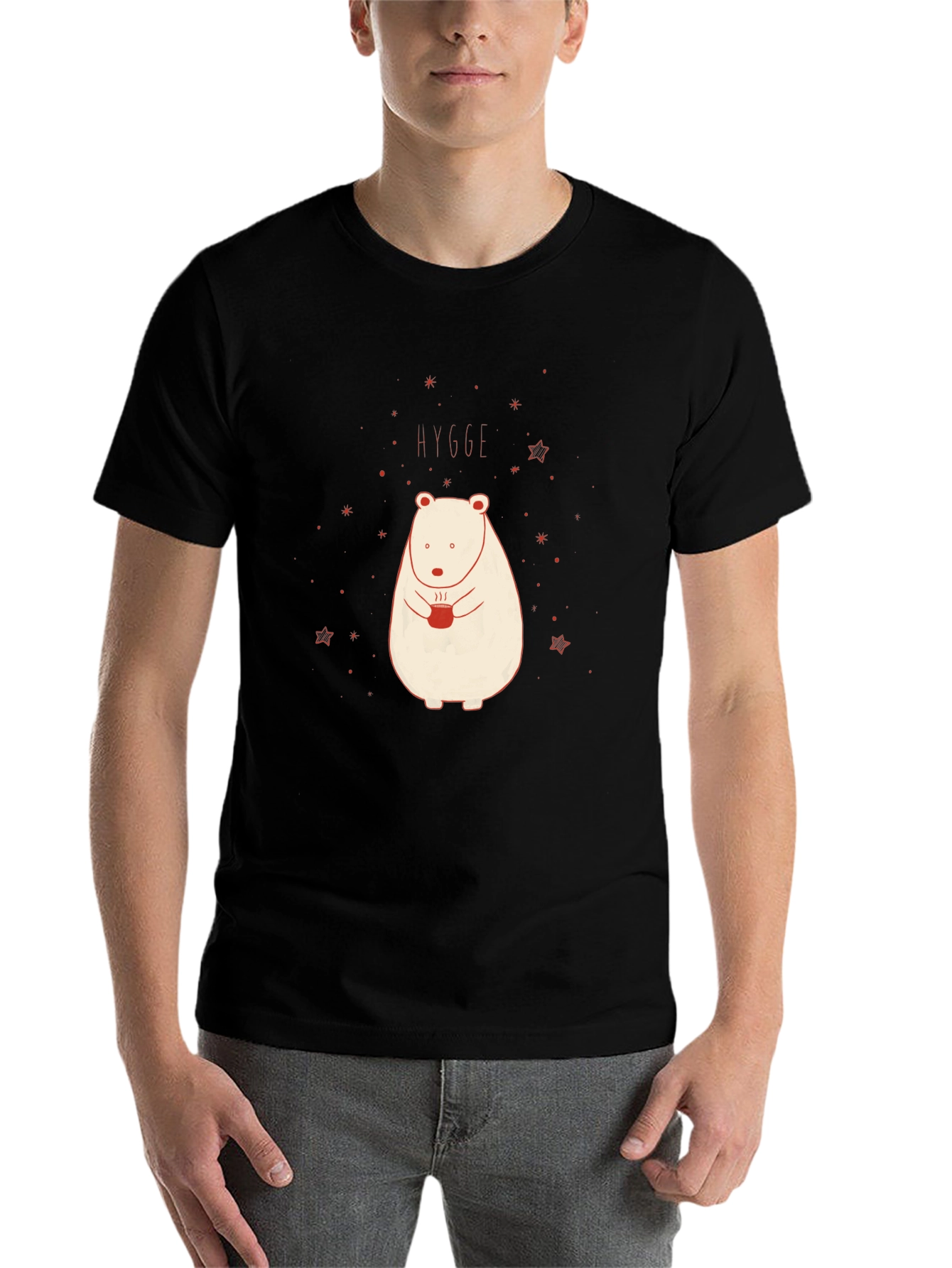 Black Hygge Bear T-Shirt - Cozy Comfort view 7
