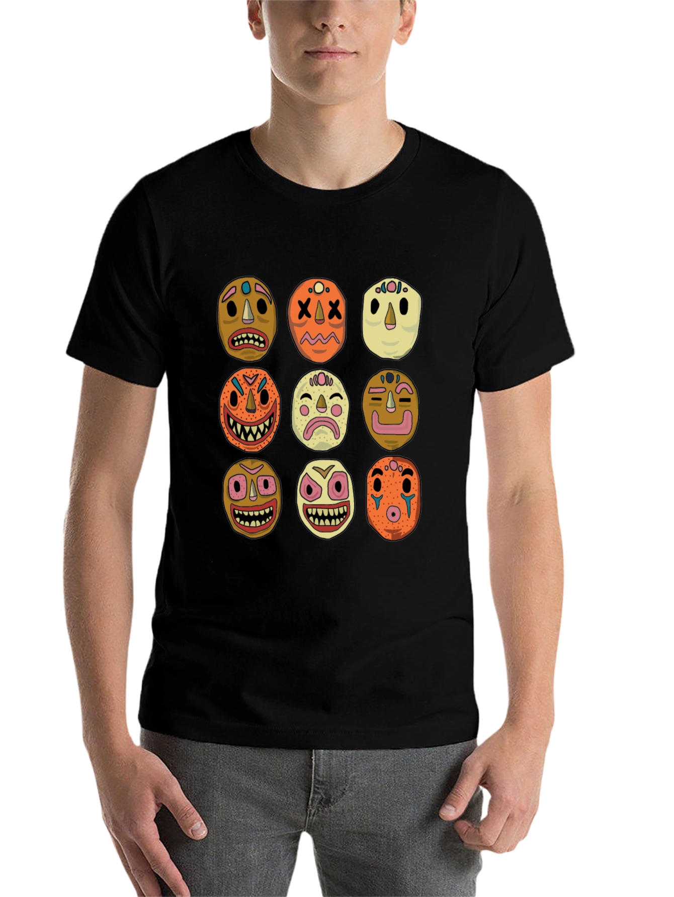 Black Masks Graphic Tee - Unique Design! view 7