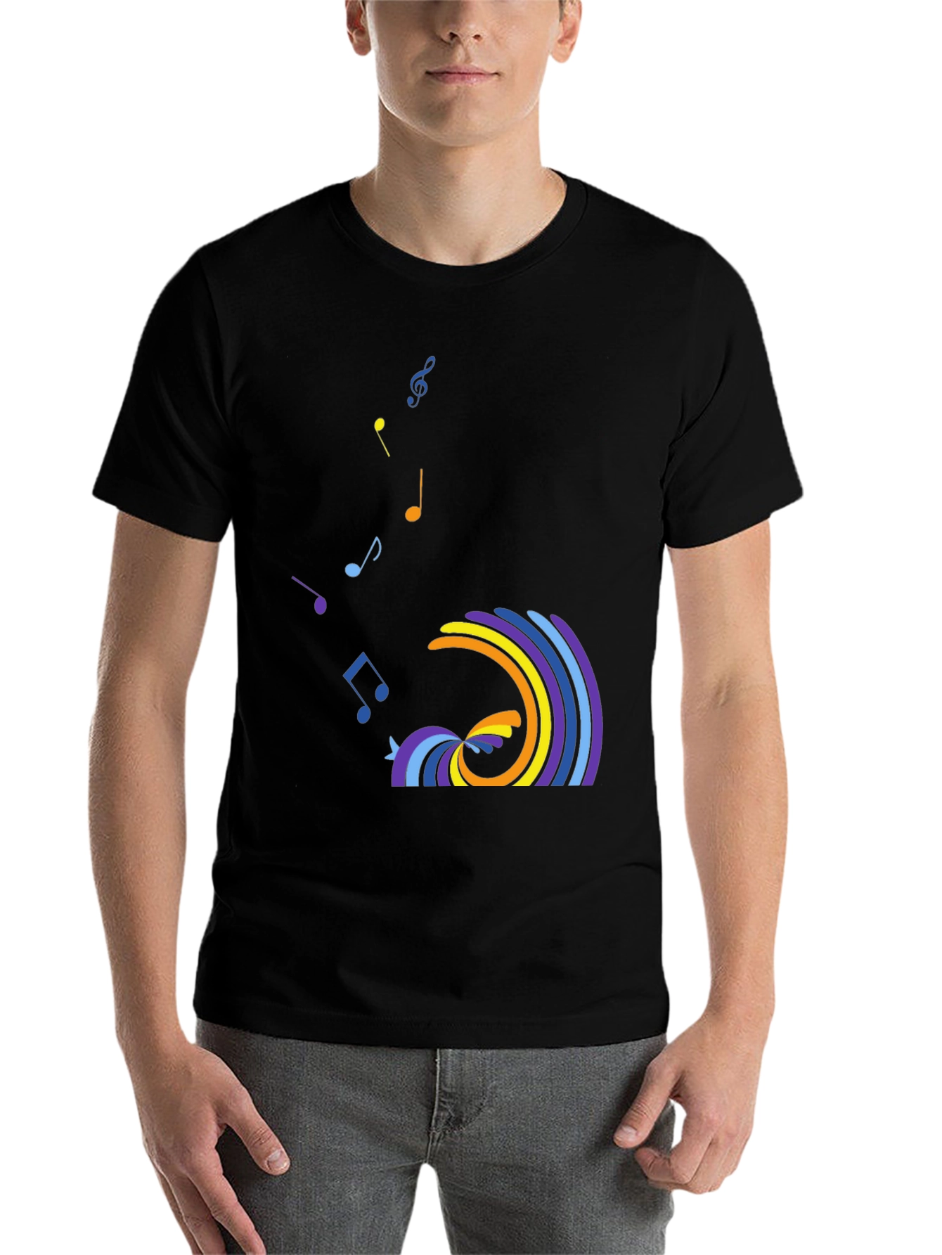 Black Musical Wave Graphic Tee view 7