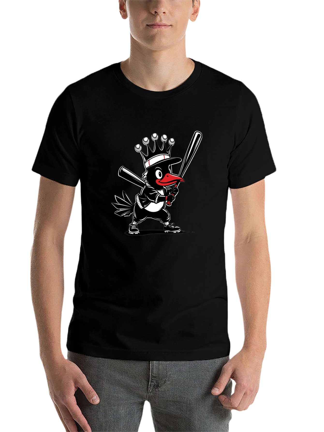 Black Baseball Crow T-Shirt view 7