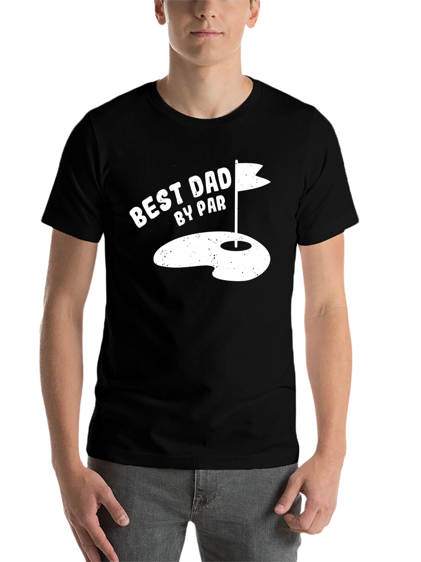 Black Best Dad By Par Golf T-Shirt view 7