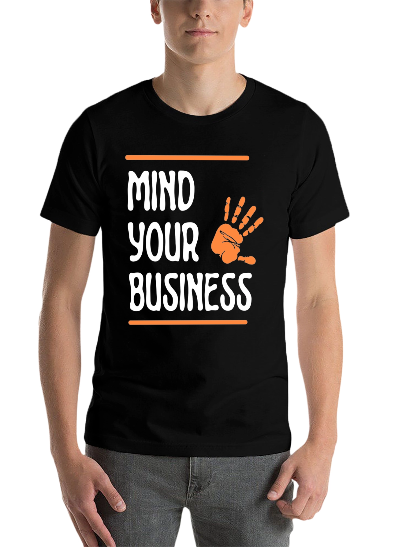 Black Mind Your Business Graphic Tee - Black Casual T-Shirt view 7