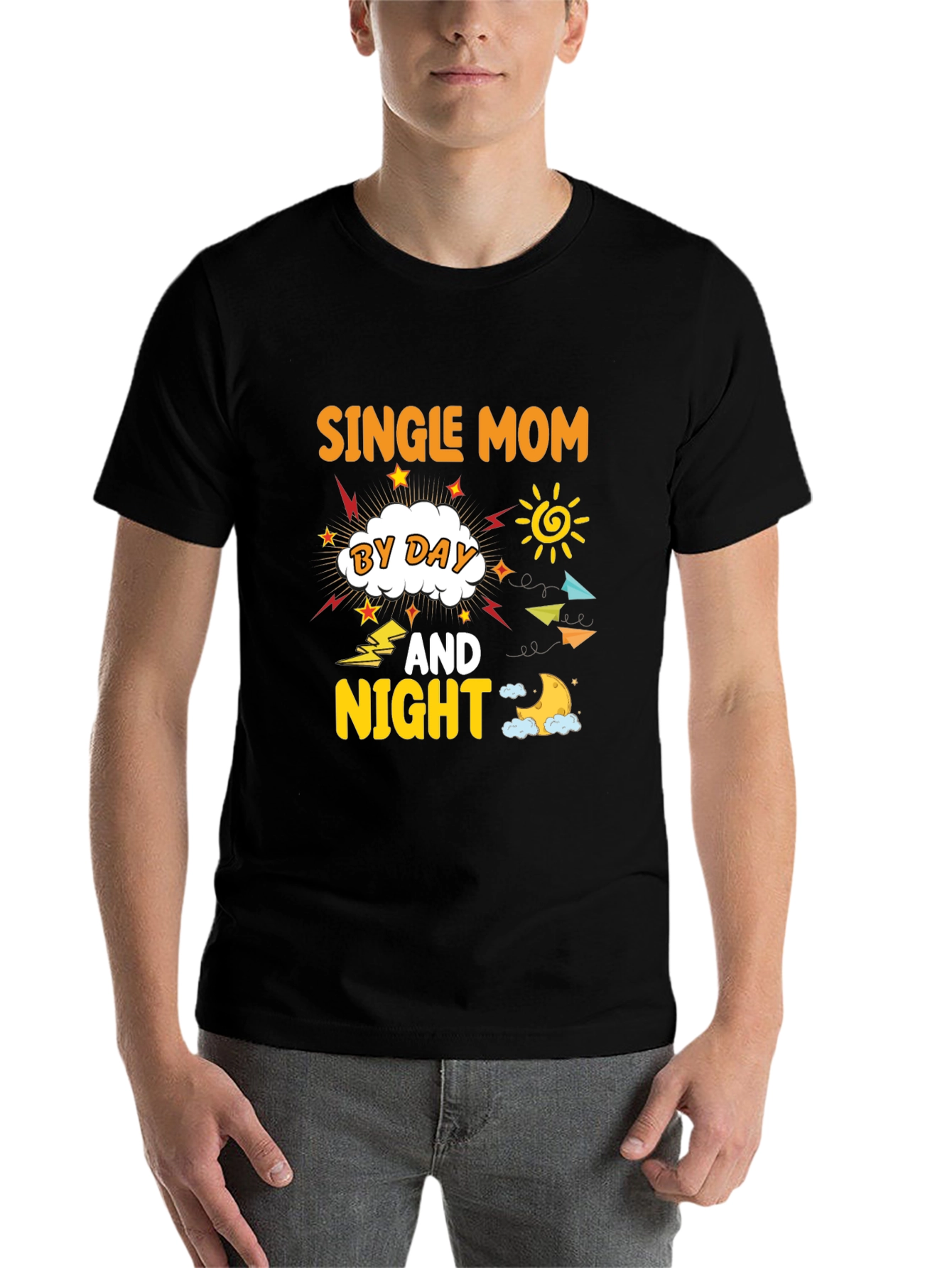 Black Single Mom By Day And Night T-Shirt view 7
