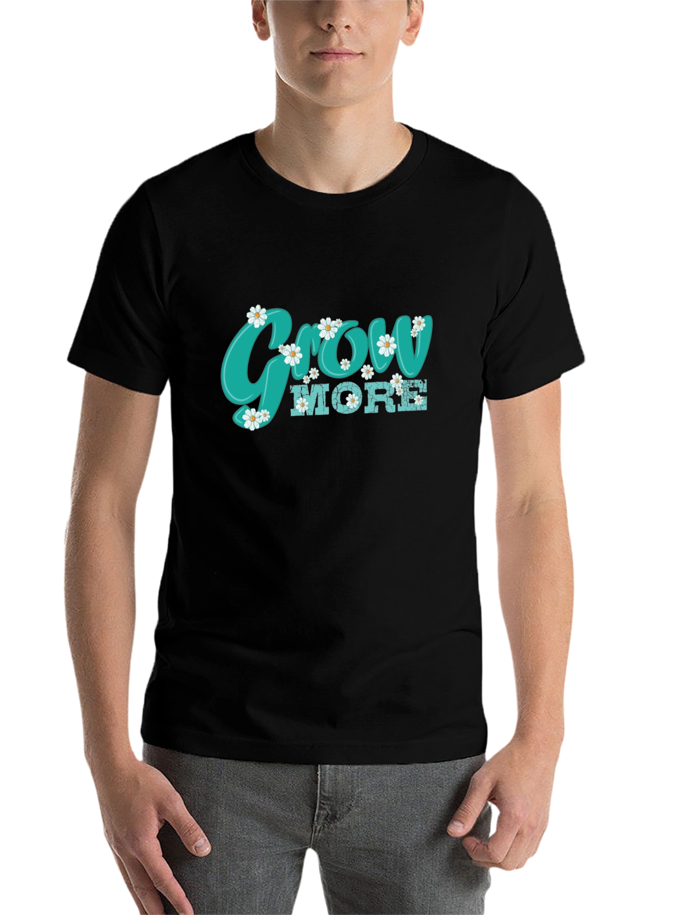 Black Grow More Floral T-Shirt - Black view 7