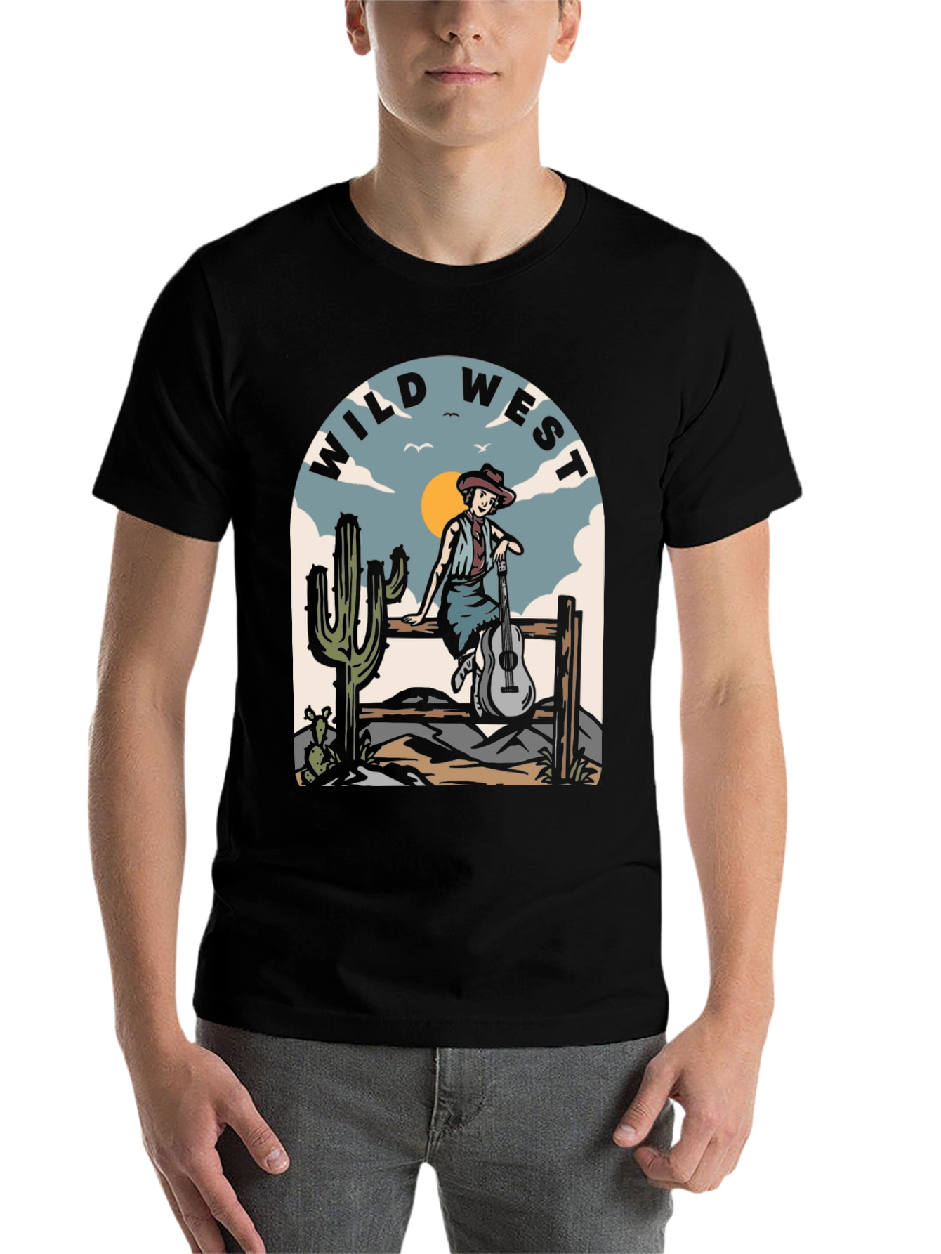 Black Wild West Graphic Tee view 7